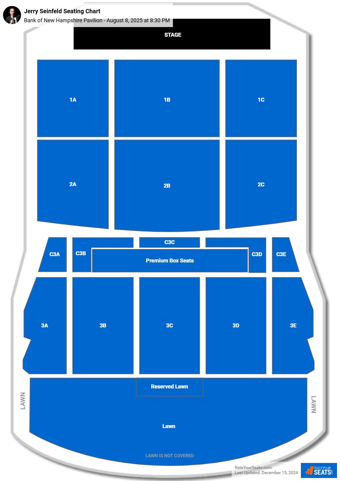 Jerry Seinfeld seating chart Bank of New Hampshire Pavilion