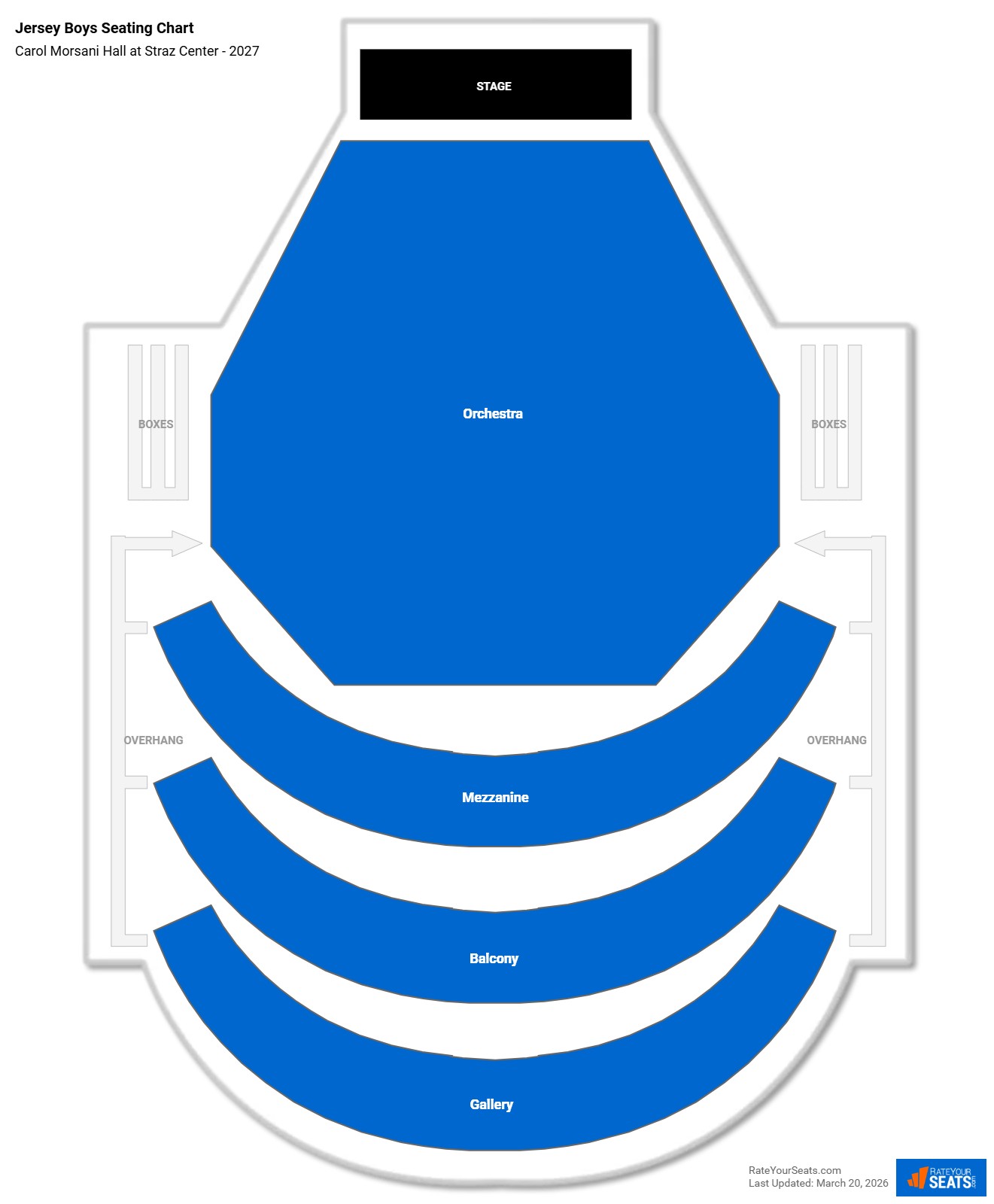Jersey Boys seating chart Carol Morsani Hall at Straz Center