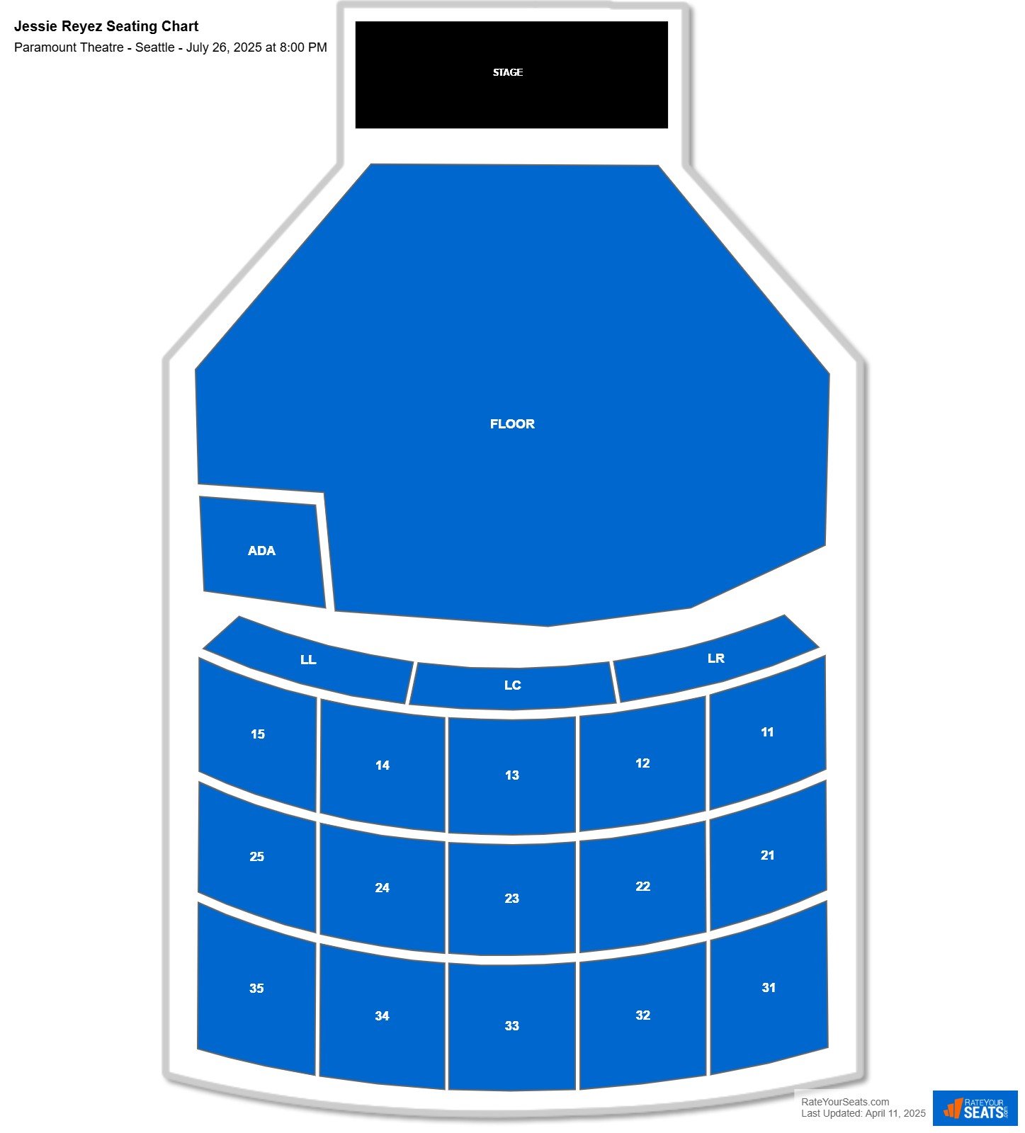 Jessie Reyez seating chart Paramount Theatre - Seattle