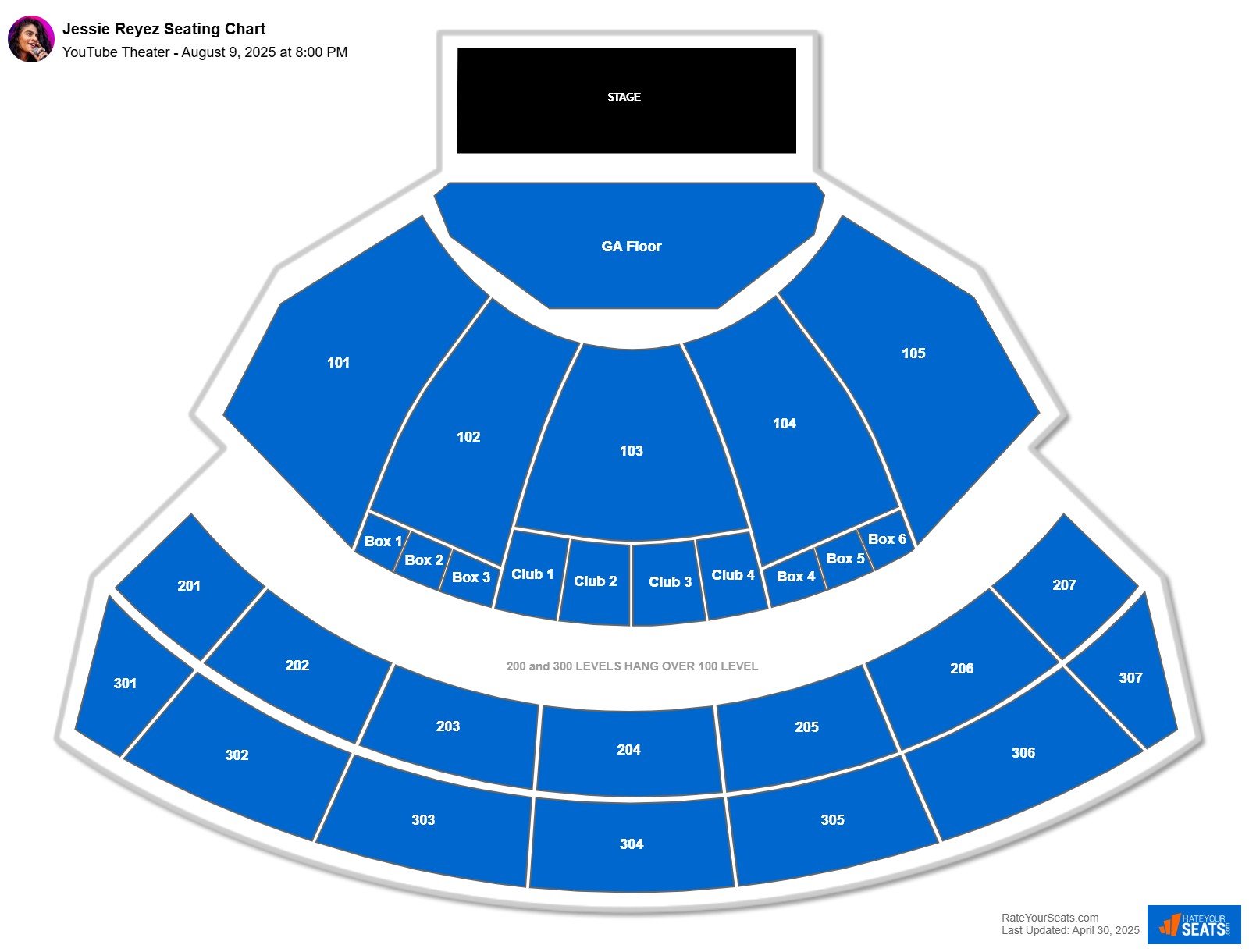 Jessie Reyez seating chart YouTube Theater