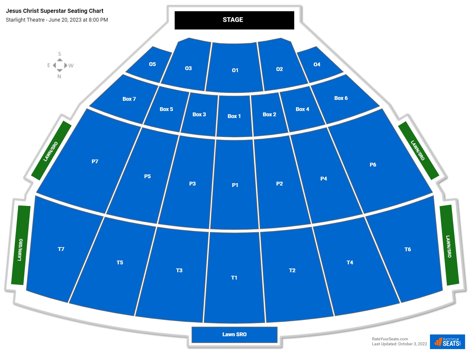 Jesus Christ Superstar seating chart Starlight Theatre