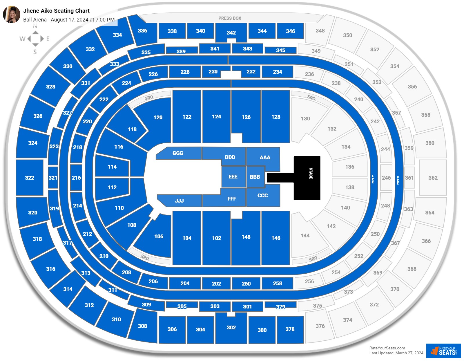 Ball Arena Concert Seating Chart