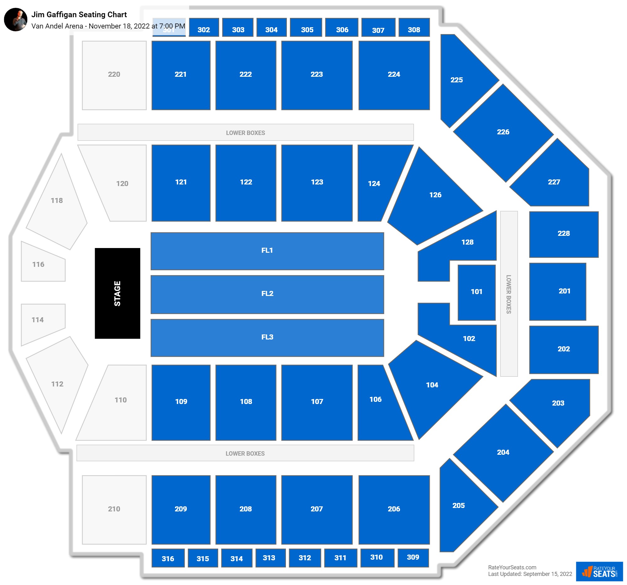 Jim Gaffigan seating chart Van Andel Arena