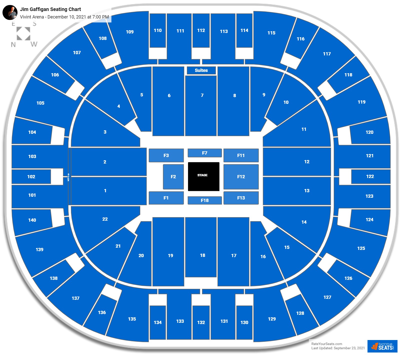 Jim Gaffigan seating chart Vivint Arena