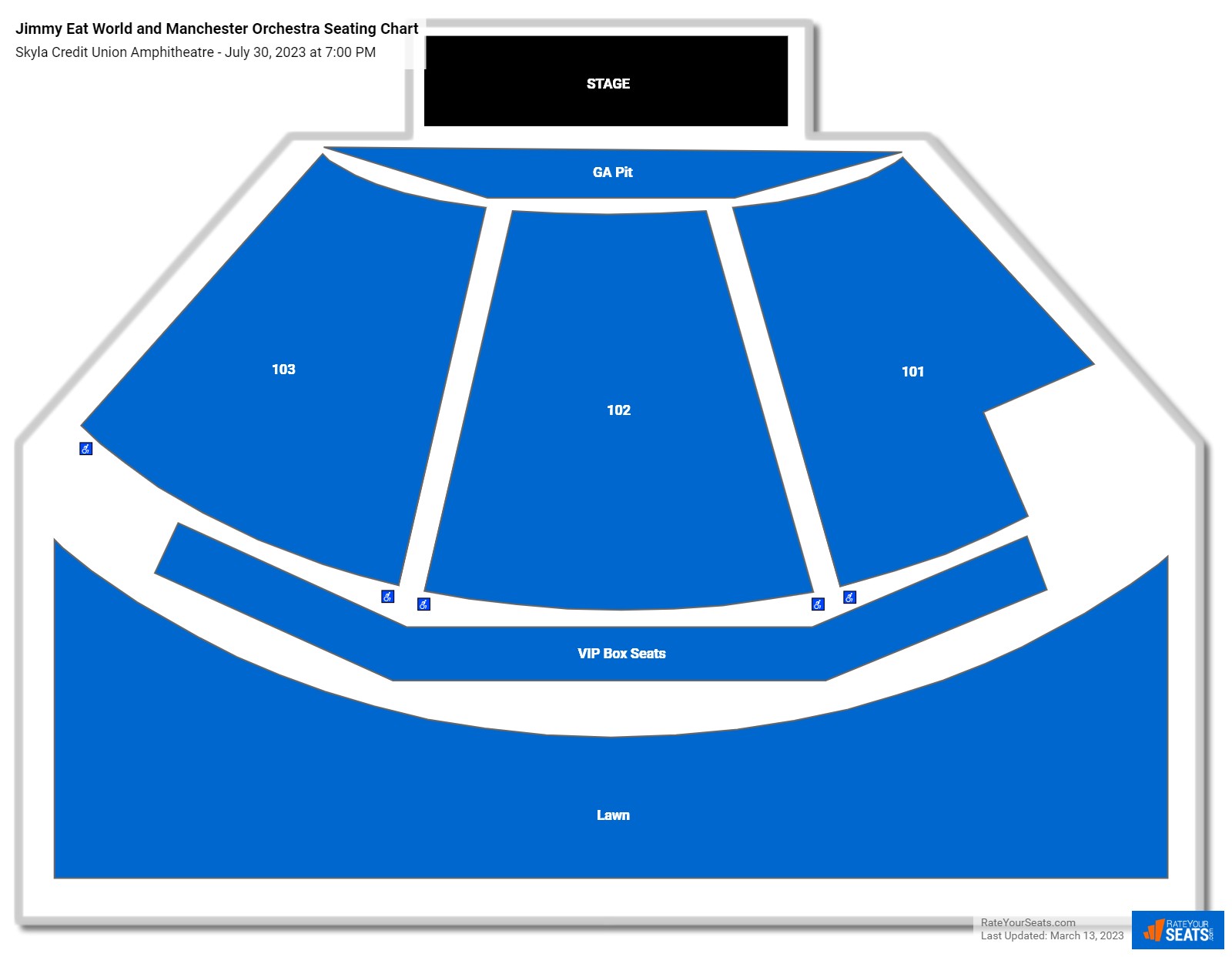 Jimmy Eat World and Manchester Orchestra seating chart Skyla Credit Union Amphitheatre