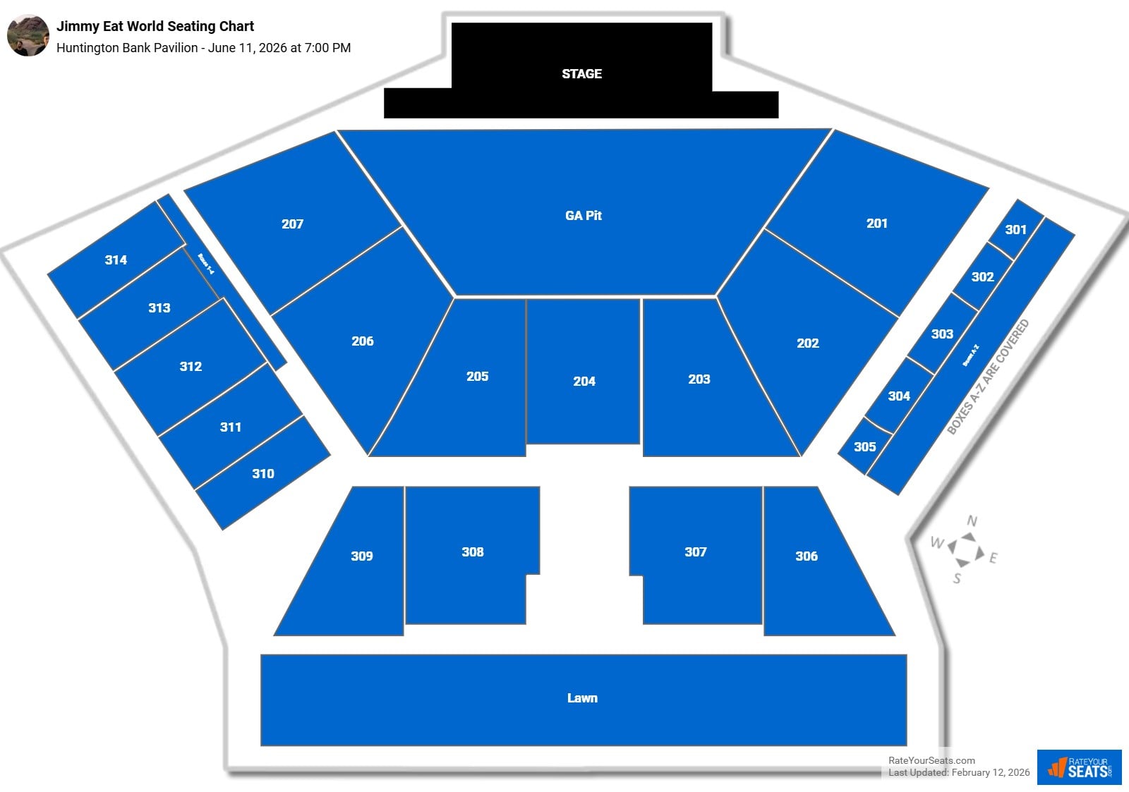 Jimmy Eat World seating chart Huntington Bank Pavilion (at Northerly Island)