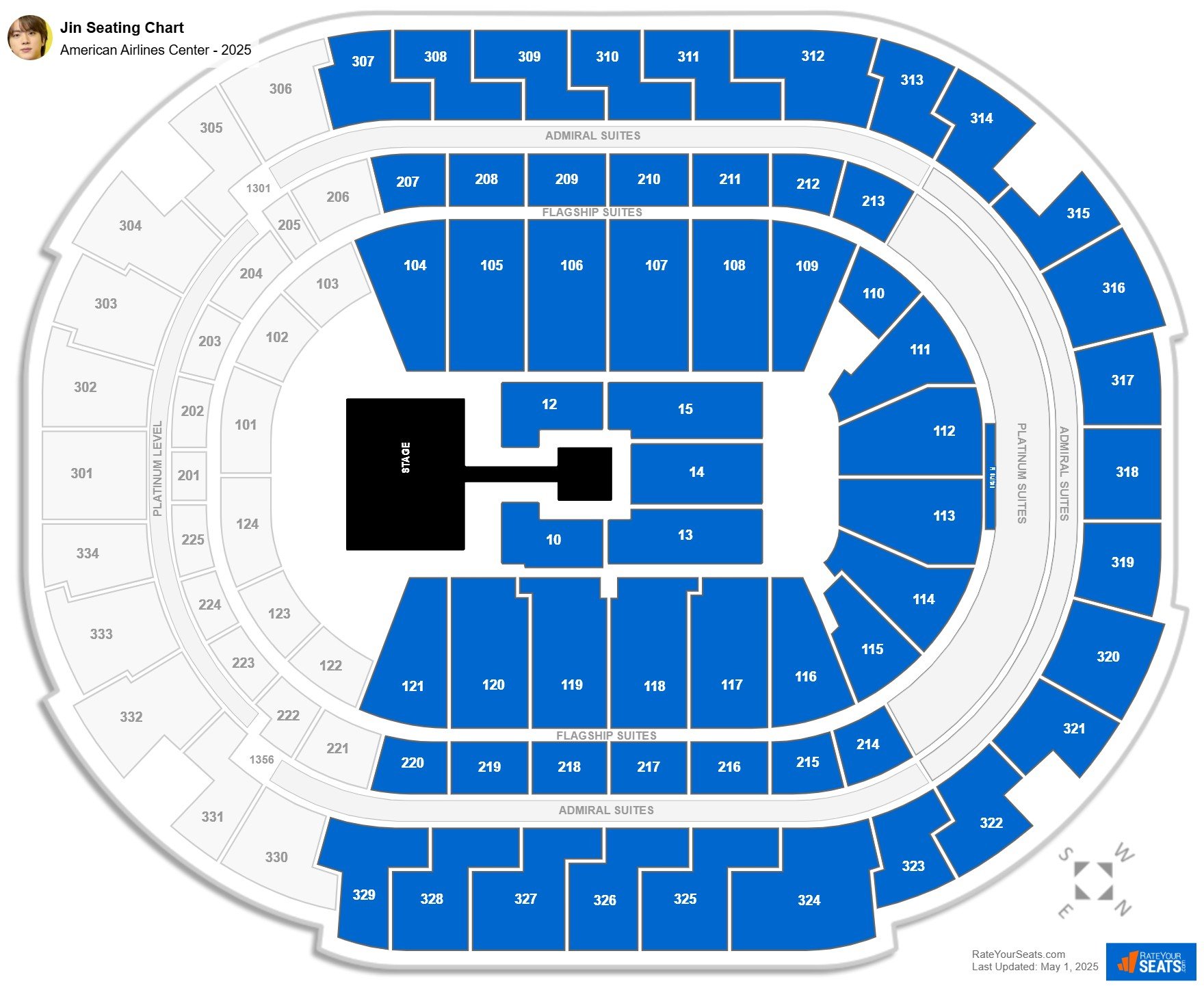 Jin seating chart American Airlines Center