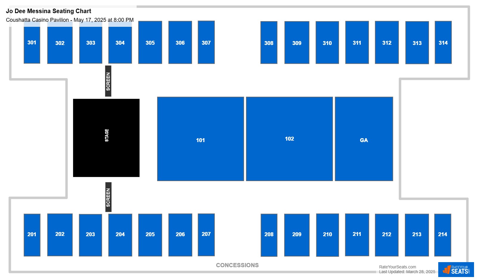 Jo Dee Messina seating chart Coushatta Casino Pavilion