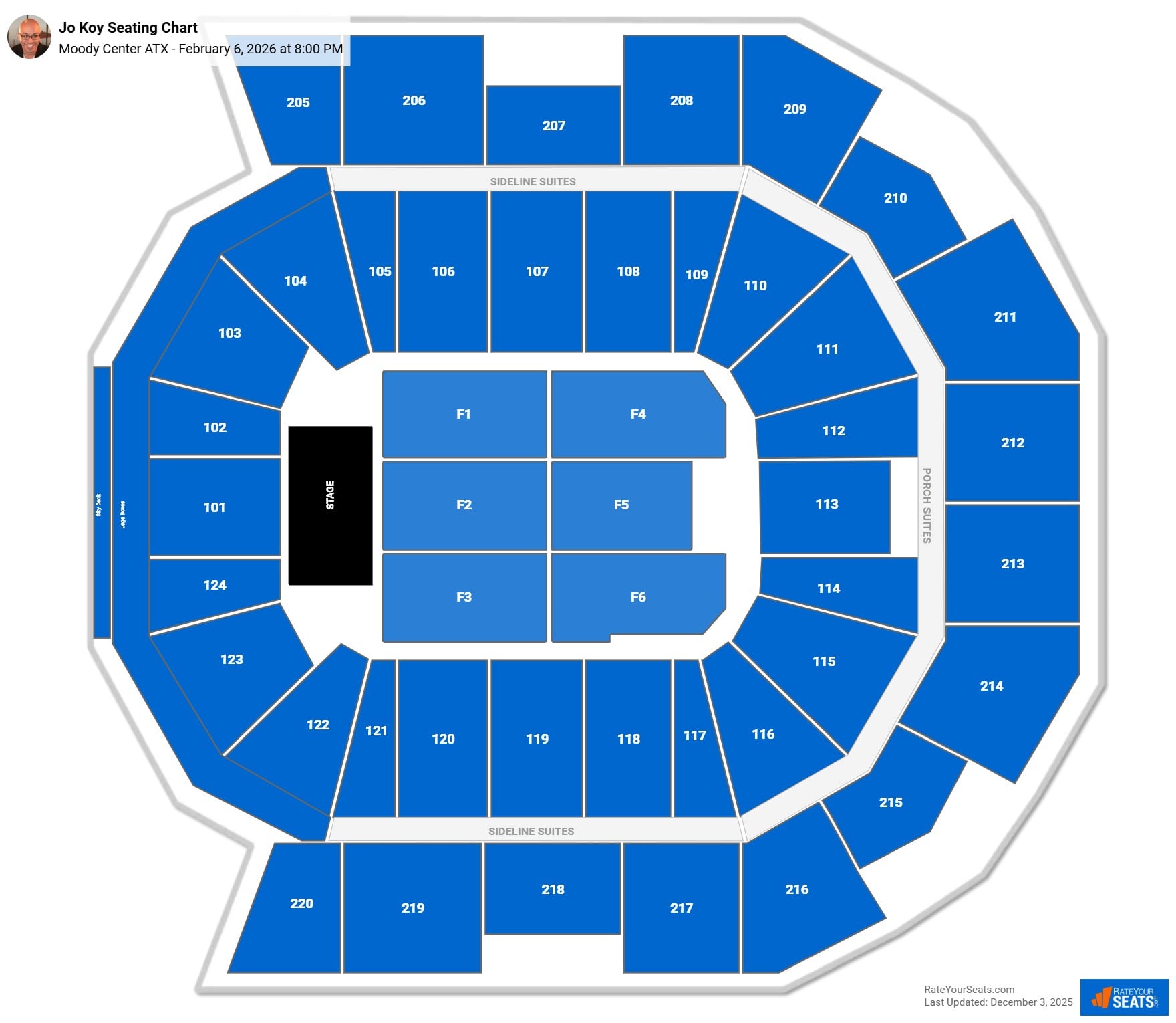 Jo Koy seating chart Moody Center ATX
