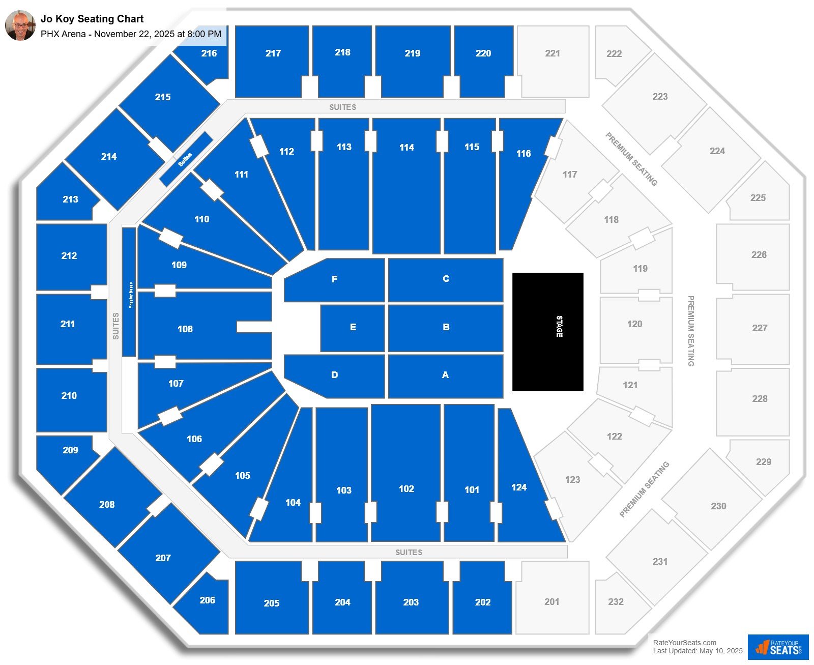 Jo Koy seating chart PHX Arena