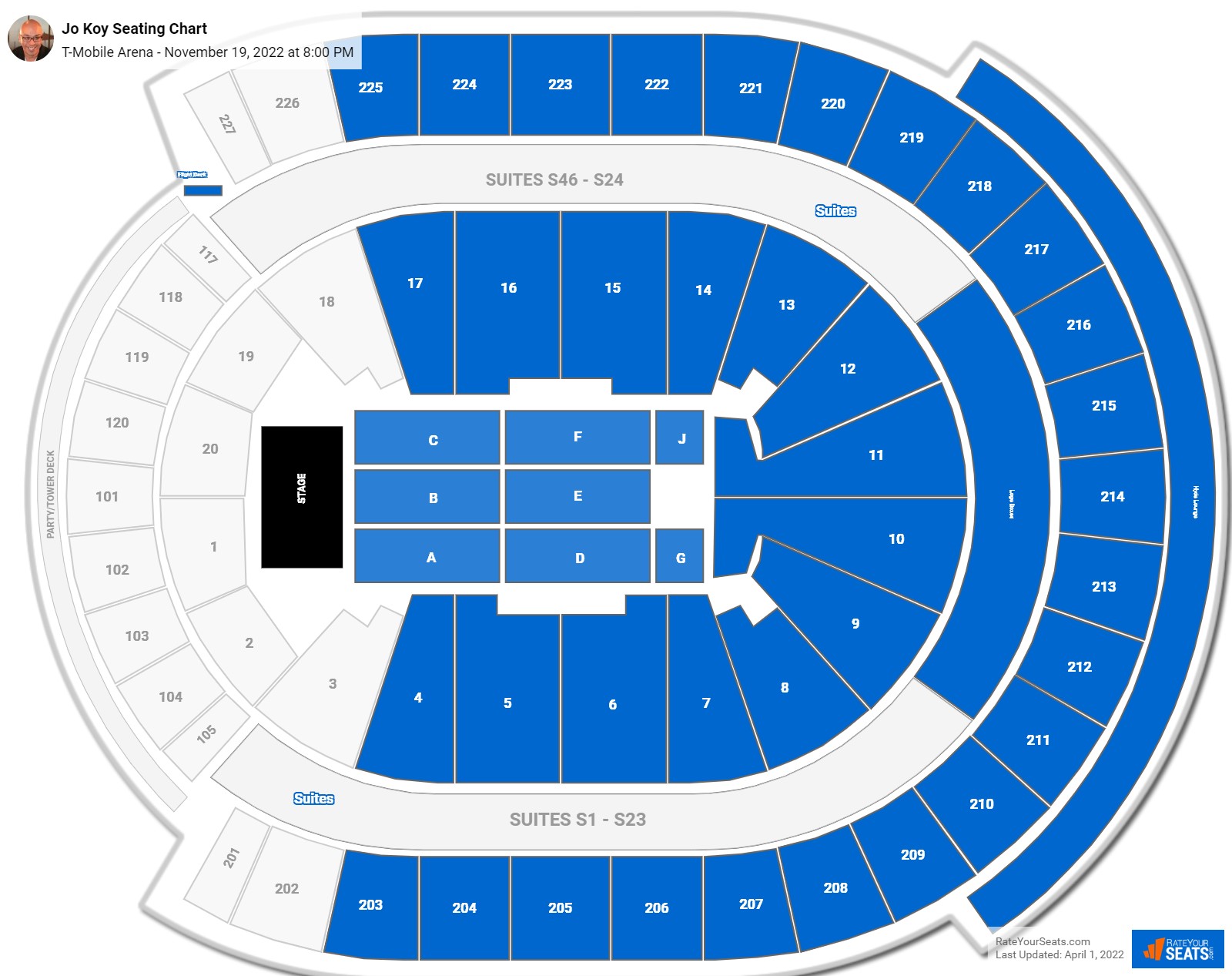 Jo Koy seating chart T-Mobile Arena