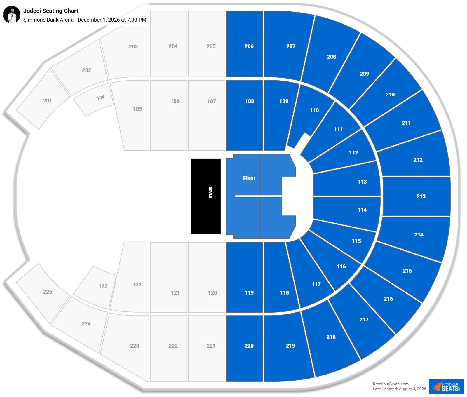 Jodeci Seating Chart at Simmons Bank Arena