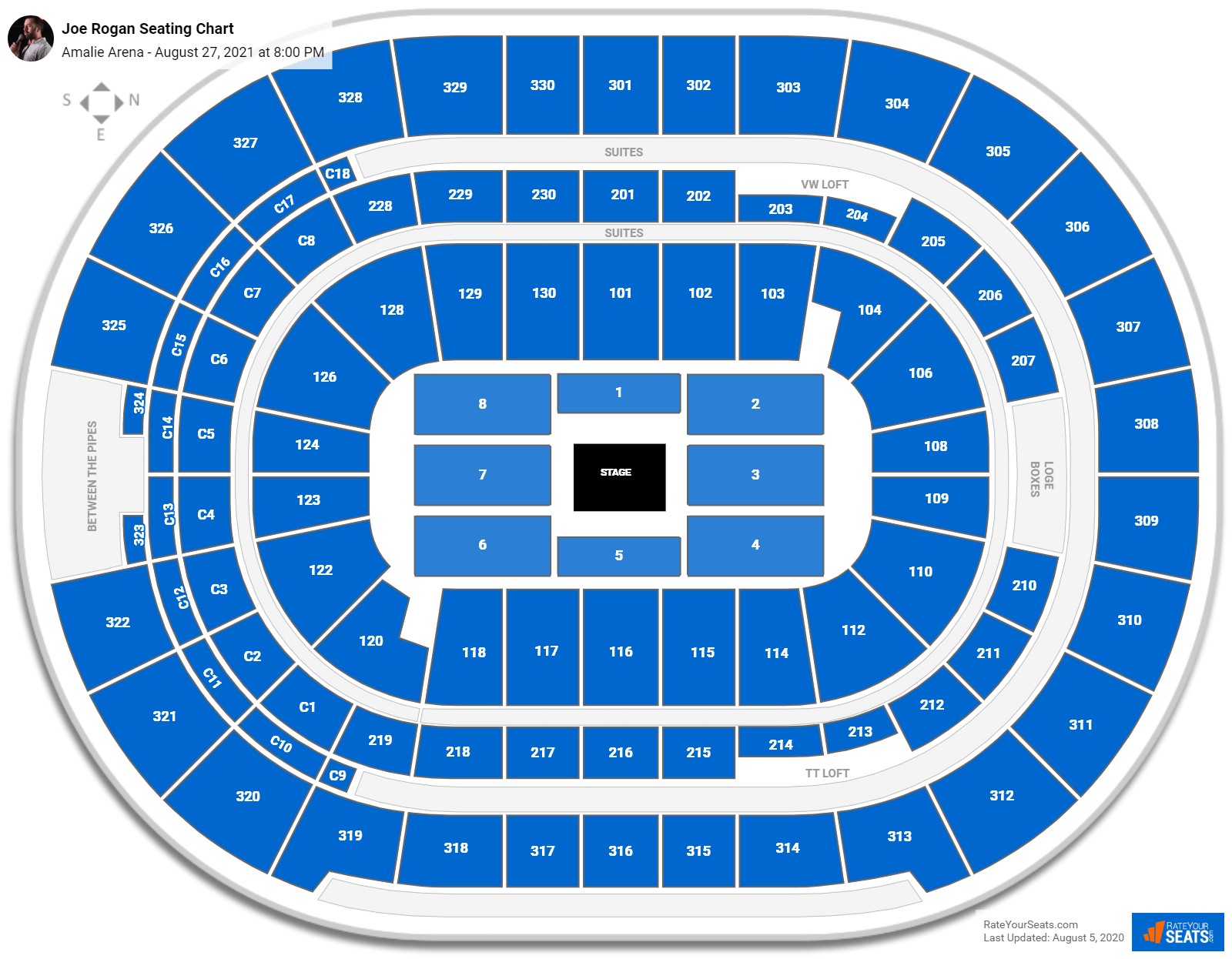Joe Rogan seating chart Amalie Arena