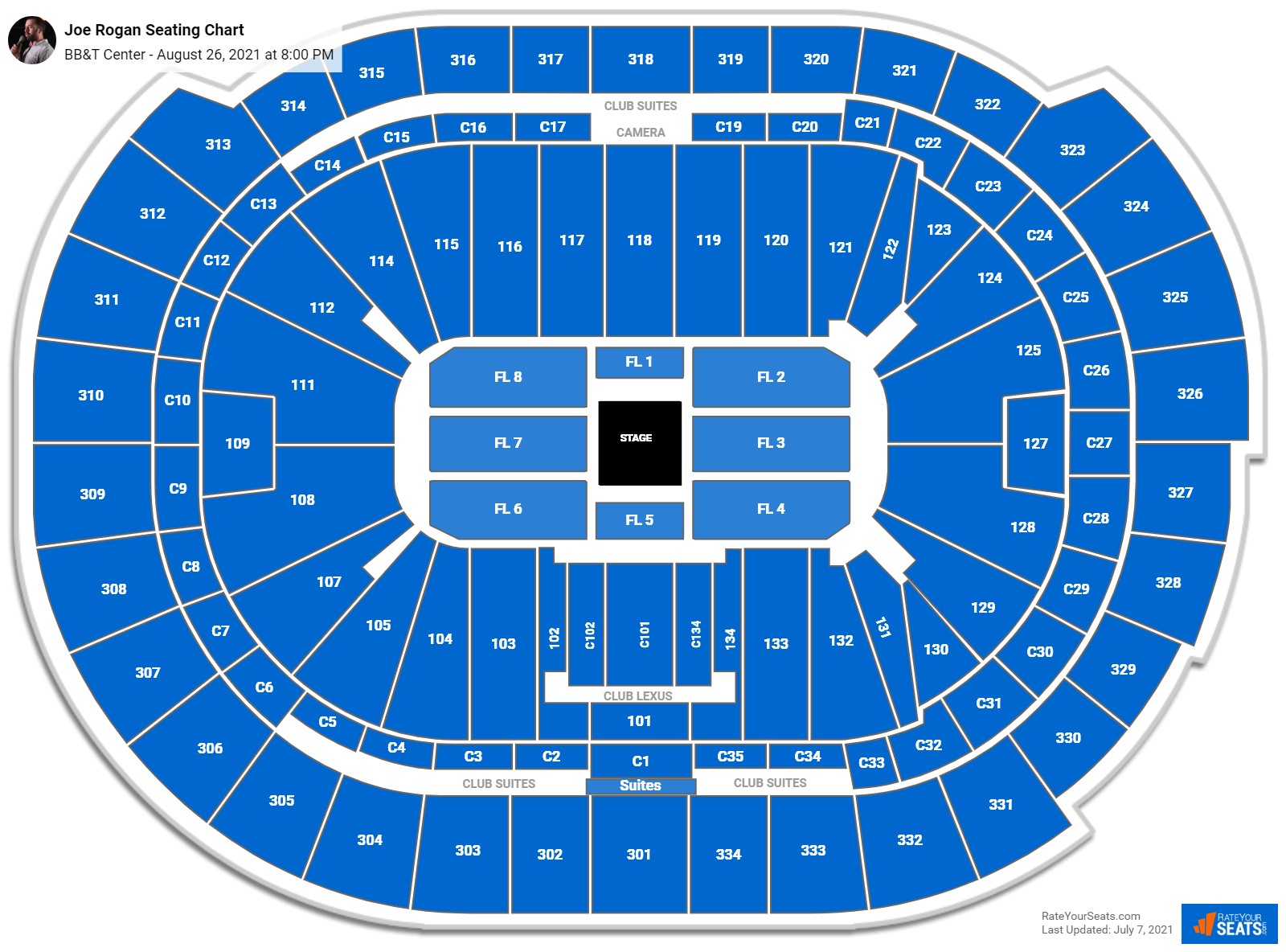 Joe Rogan seating chart BB&T Center