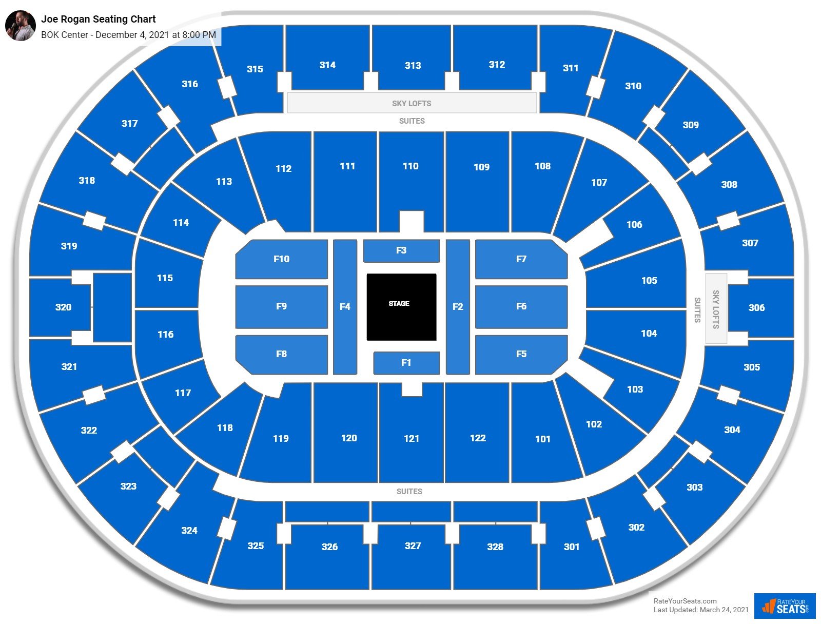 Joe Rogan seating chart BOK Center
