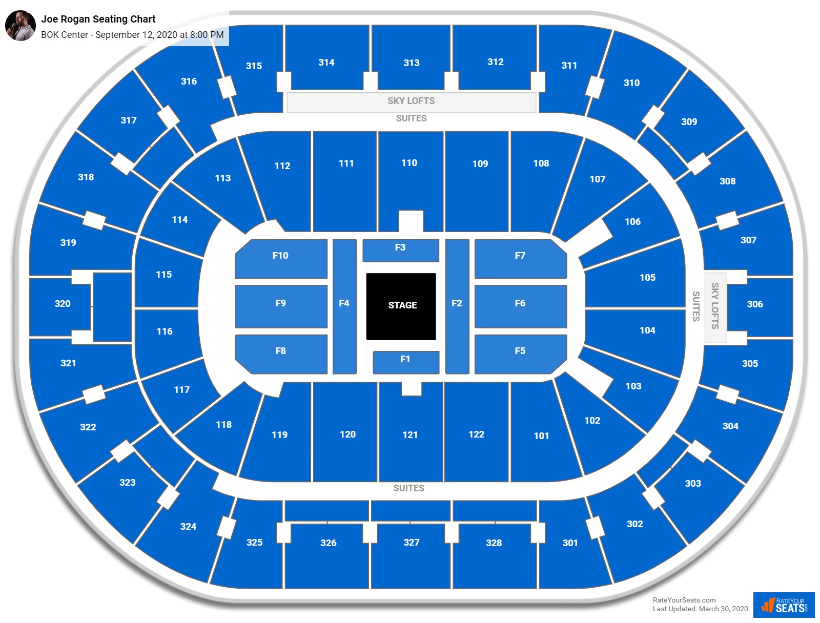 Joe Rogan seating chart BOK Center