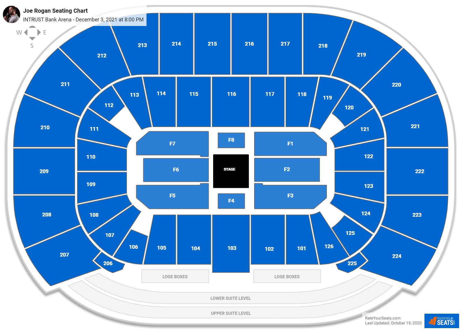 Joe Rogan seating chart INTRUST Bank Arena
