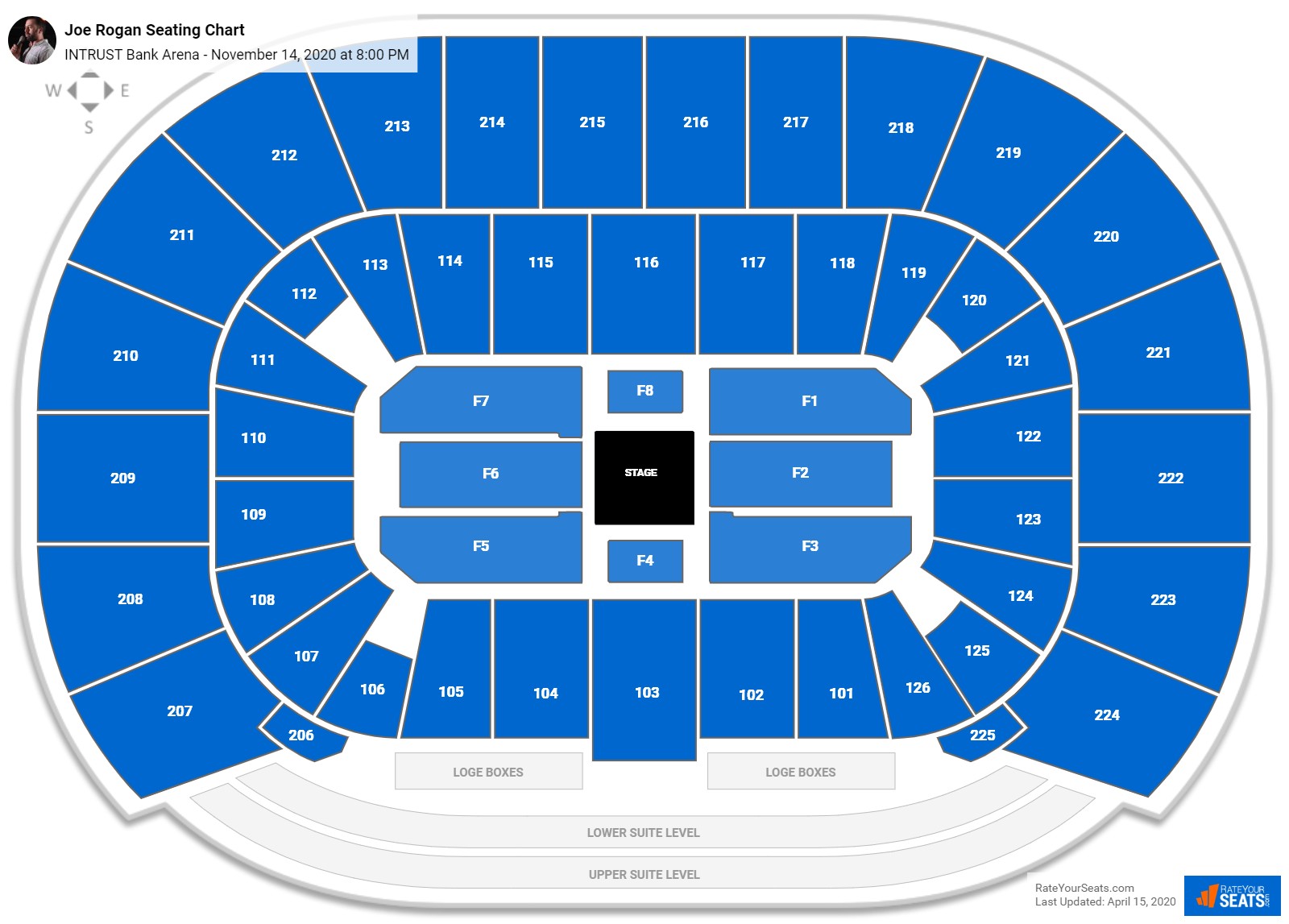 Joe Rogan seating chart INTRUST Bank Arena