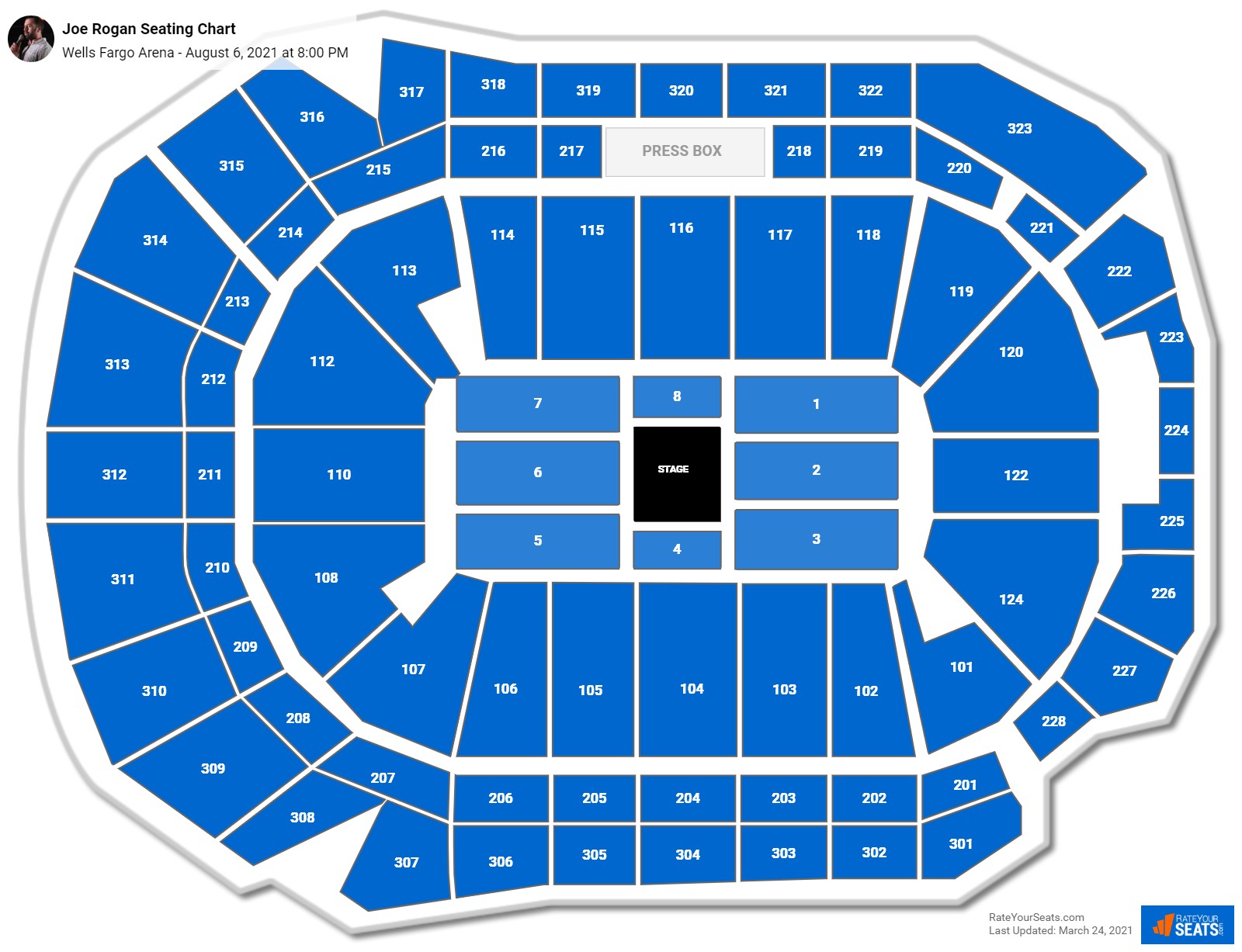 Joe Rogan seating chart Wells Fargo Arena