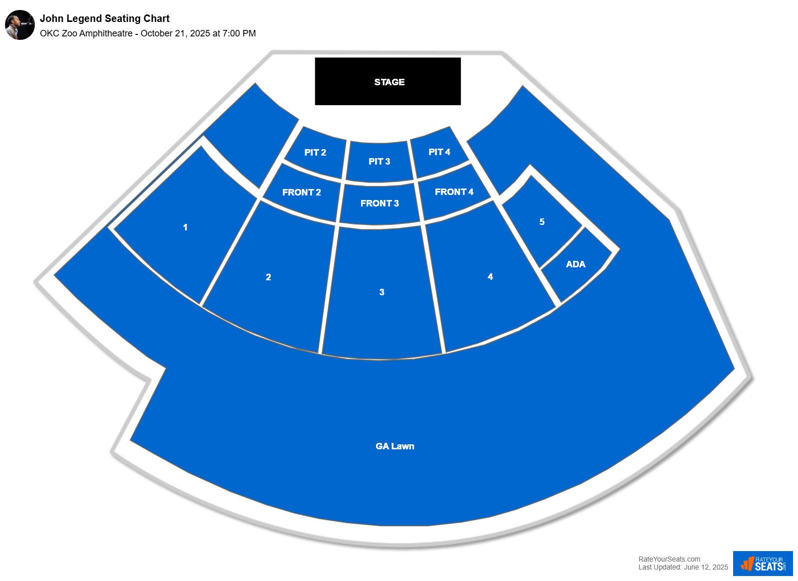 John Legend seating chart OKC Zoo Amphitheatre