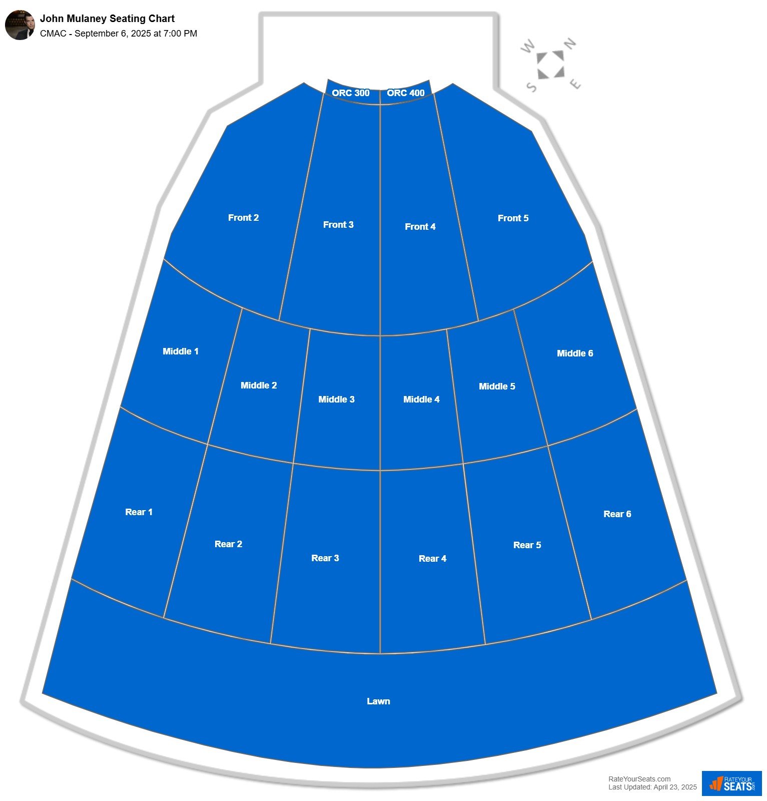 John Mulaney seating chart CMAC (Marvin Sands Performing Arts Center)