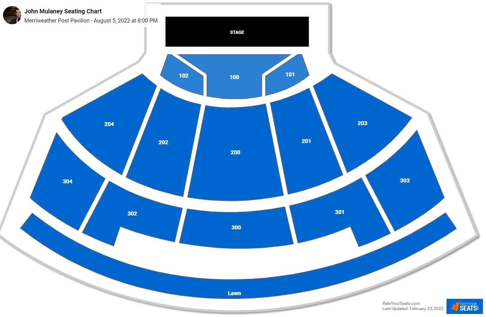 John Mulaney seating chart Merriweather Post Pavilion