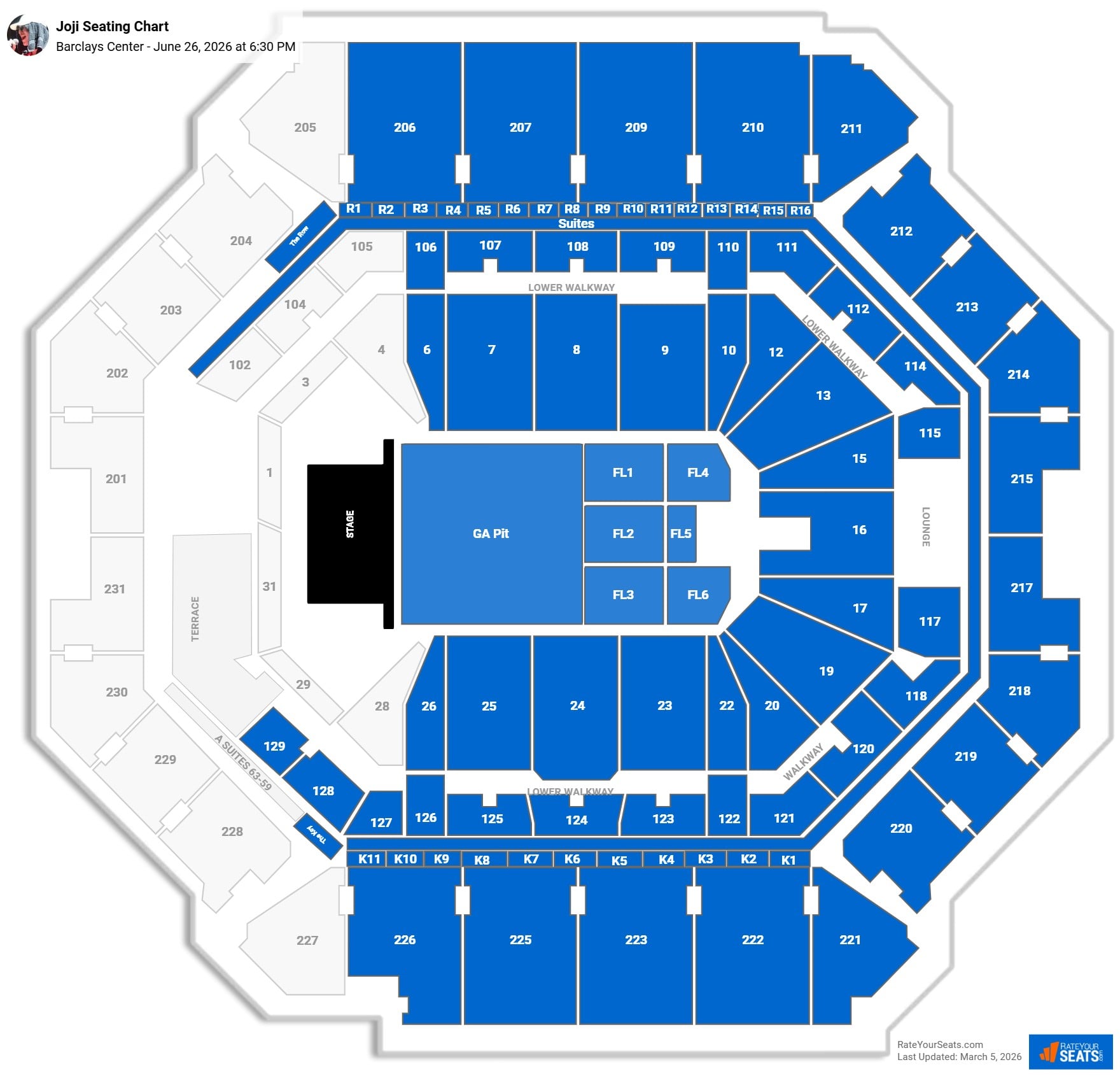 Joji seating chart Barclays Center