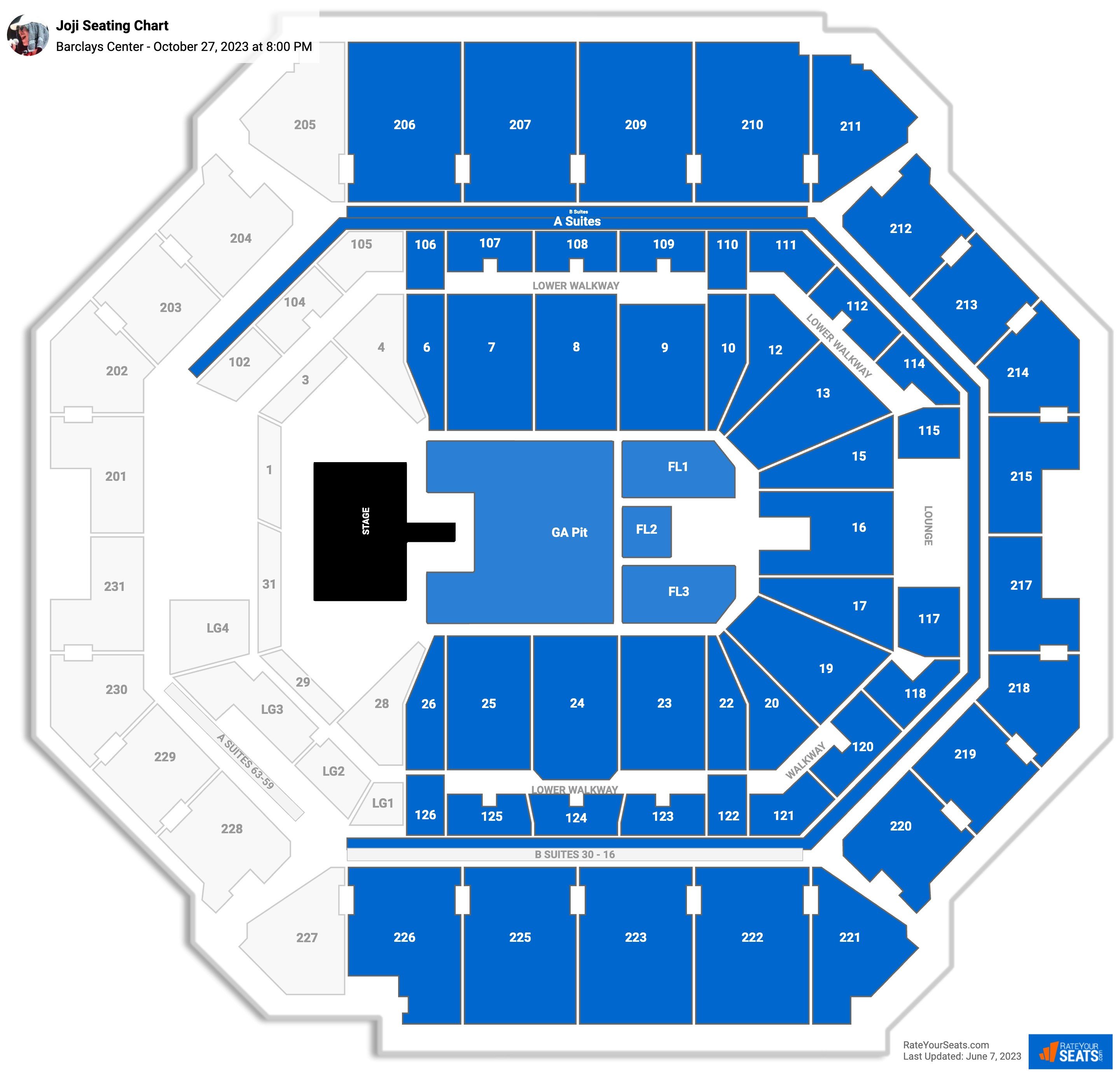 Joji seating chart Barclays Center