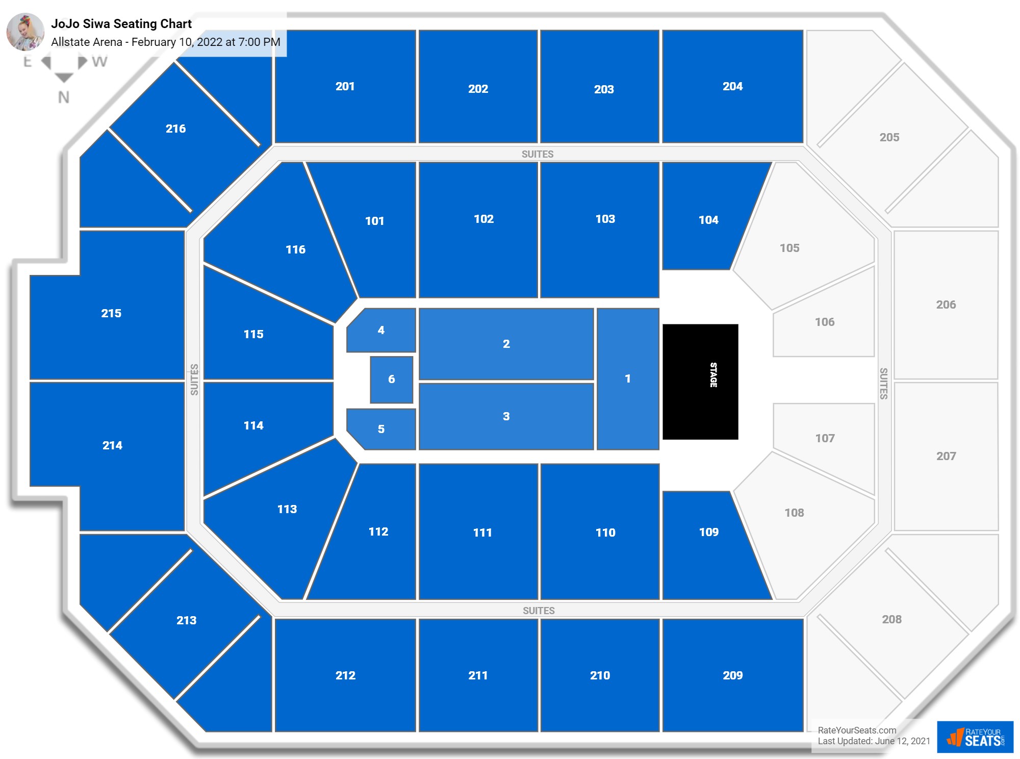JoJo Siwa seating chart Allstate Arena