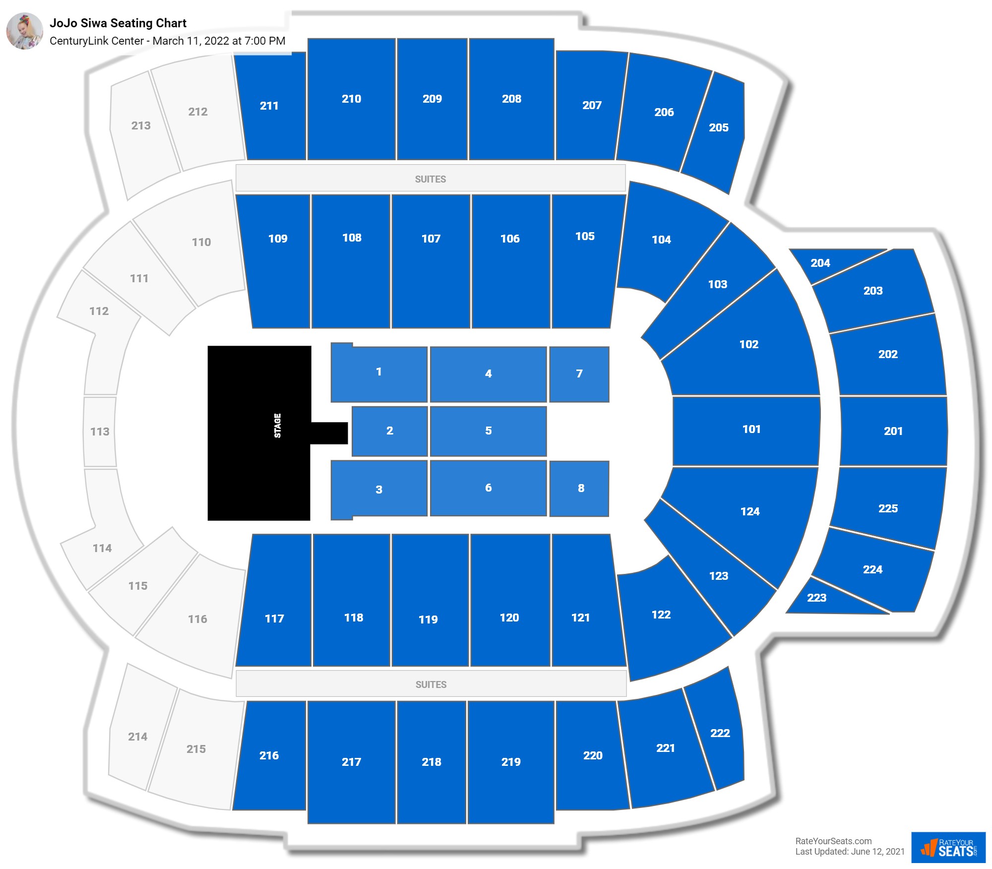 JoJo Siwa seating chart CenturyLink Center