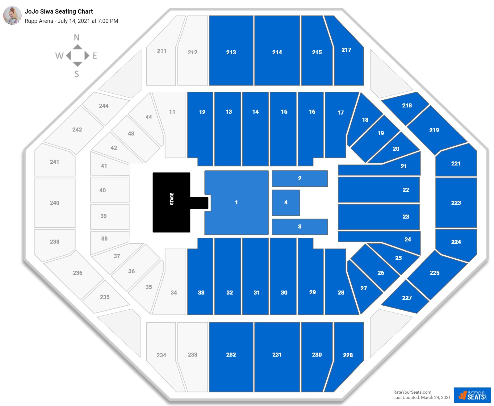 JoJo Siwa seating chart Rupp Arena