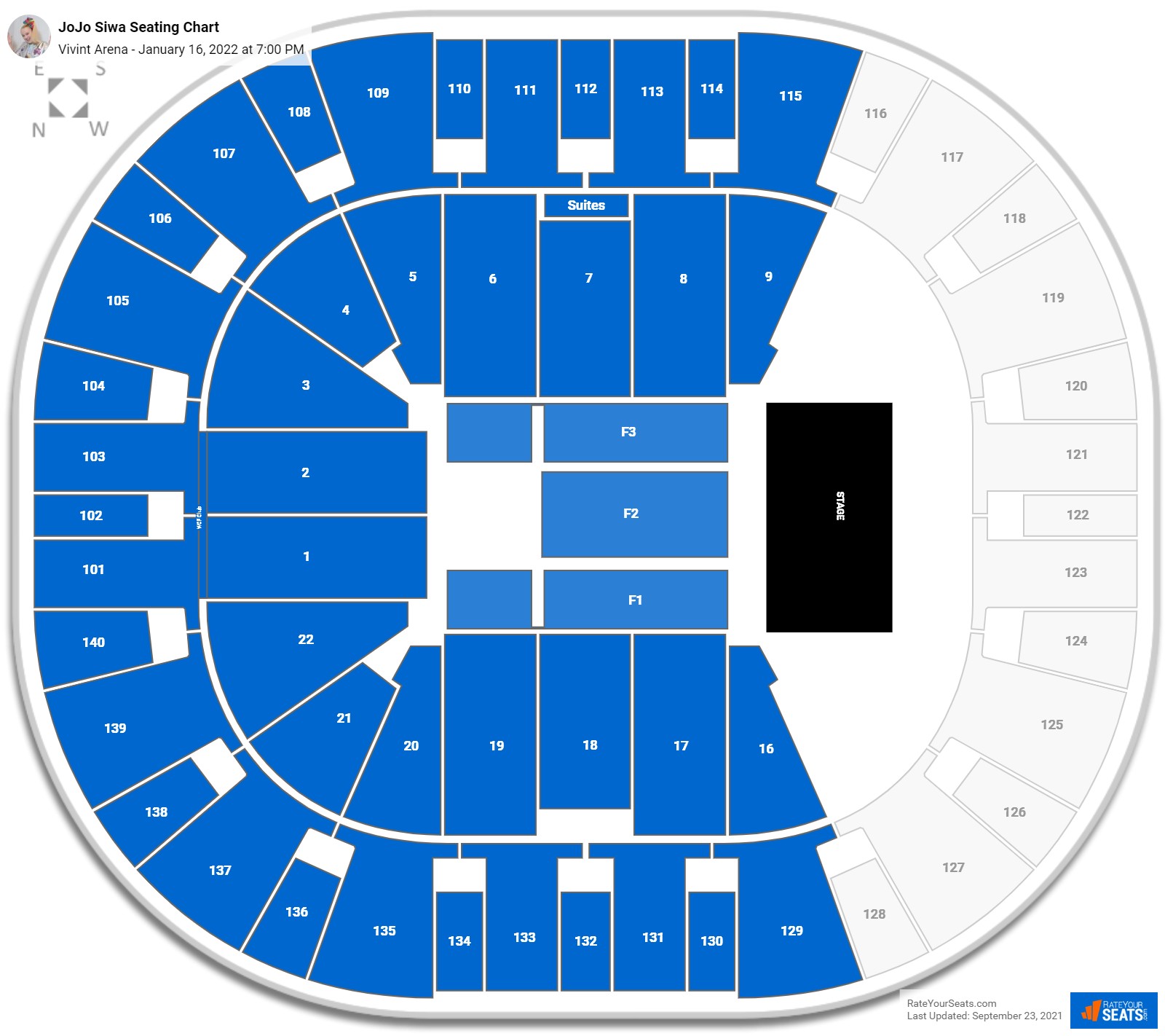 JoJo Siwa seating chart Vivint Arena