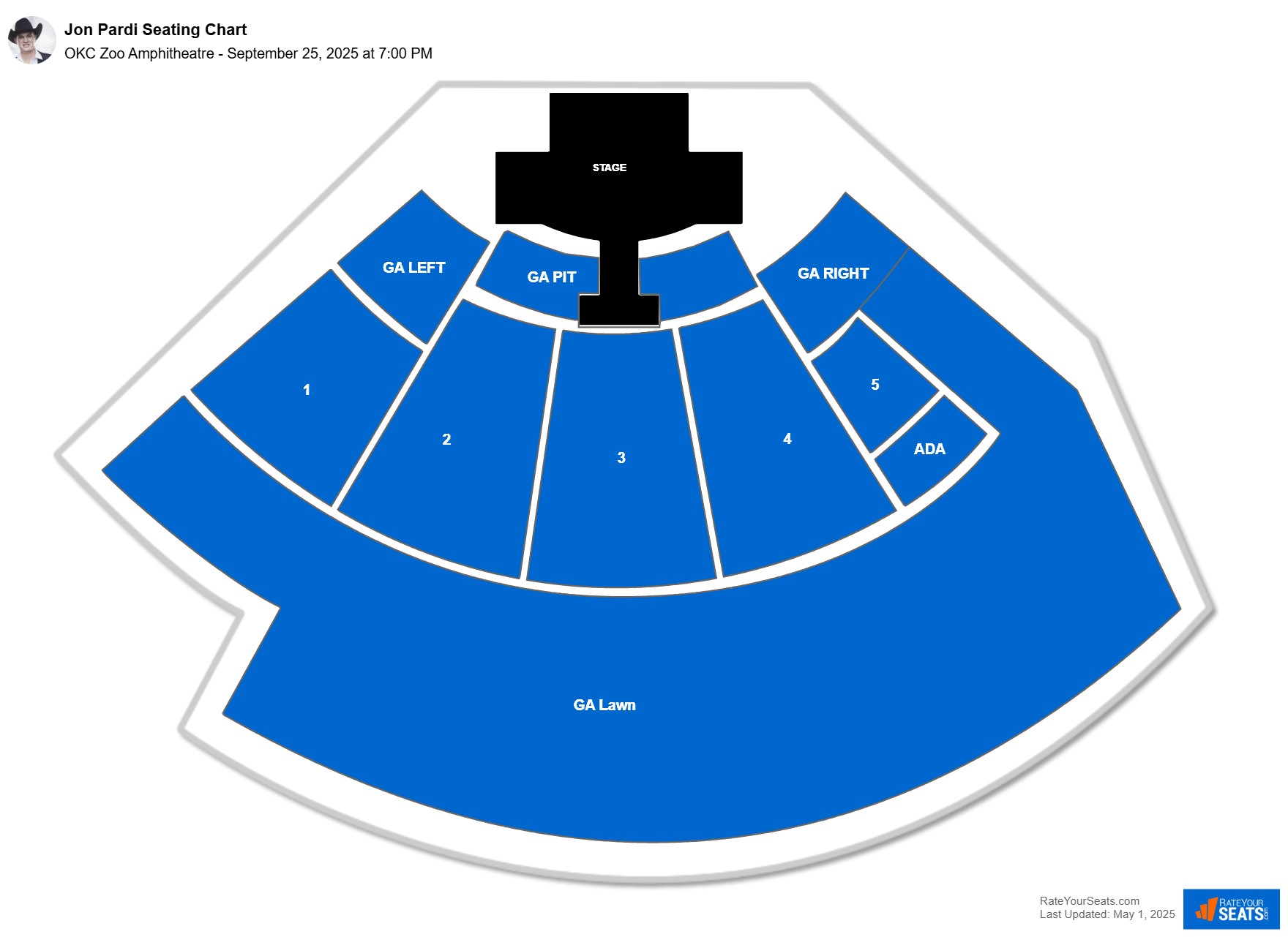 Jon Pardi seating chart OKC Zoo Amphitheatre