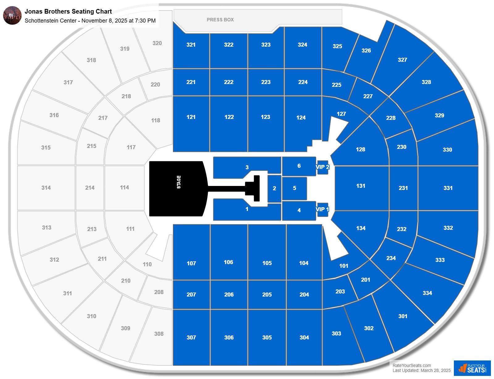Jonas Brothers seating chart Schottenstein Center