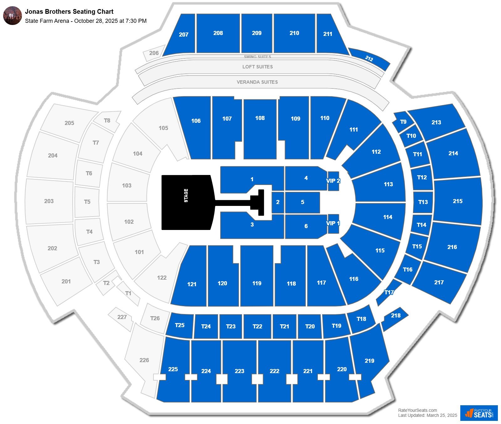 Jonas Brothers seating chart State Farm Arena