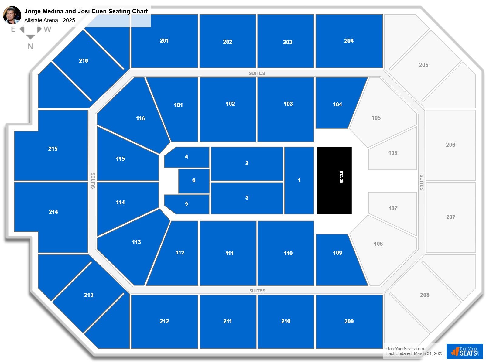 Jorge Medina and Josi Cuen seating chart Allstate Arena
