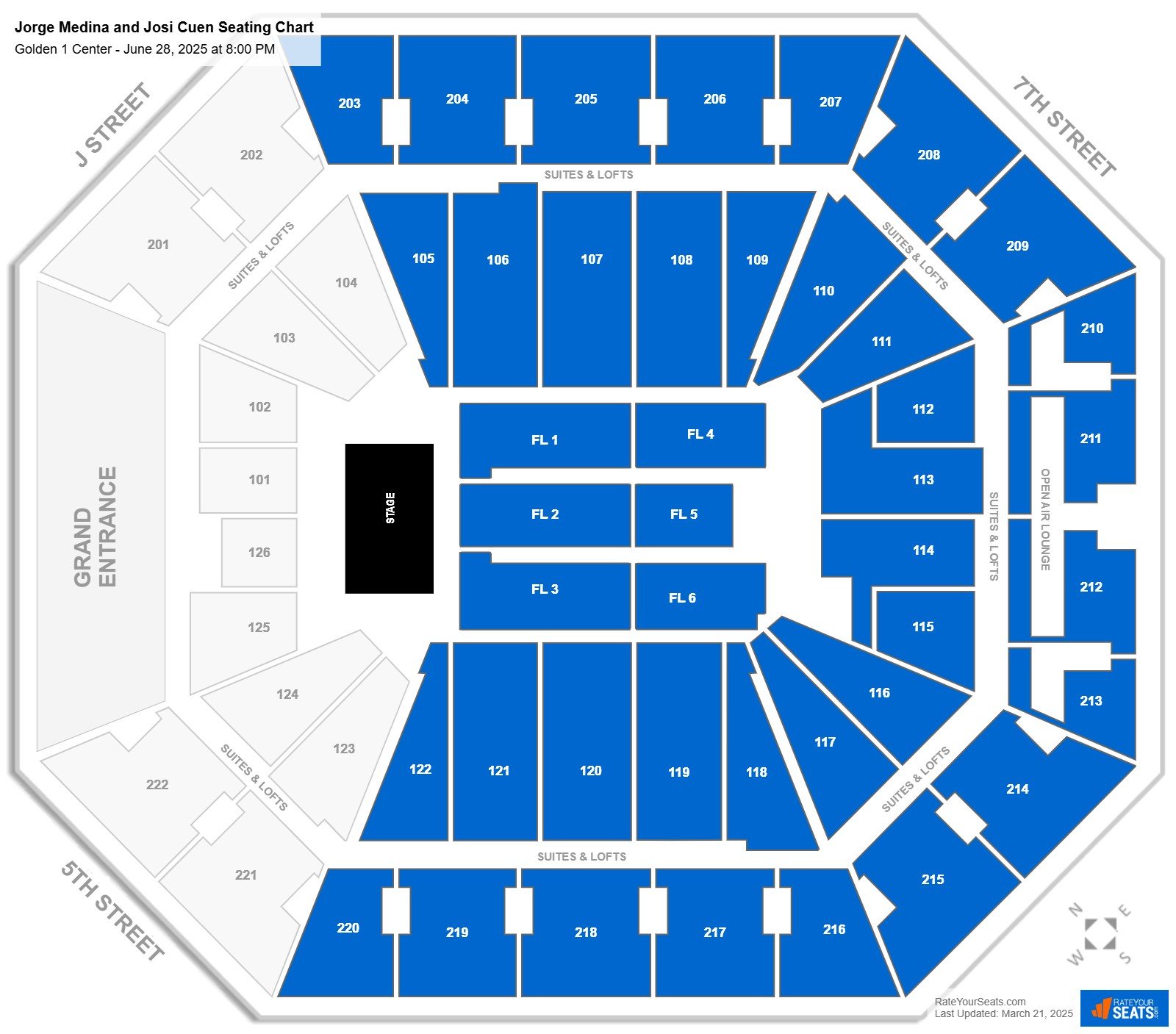 Jorge Medina and Josi Cuen seating chart Golden 1 Center