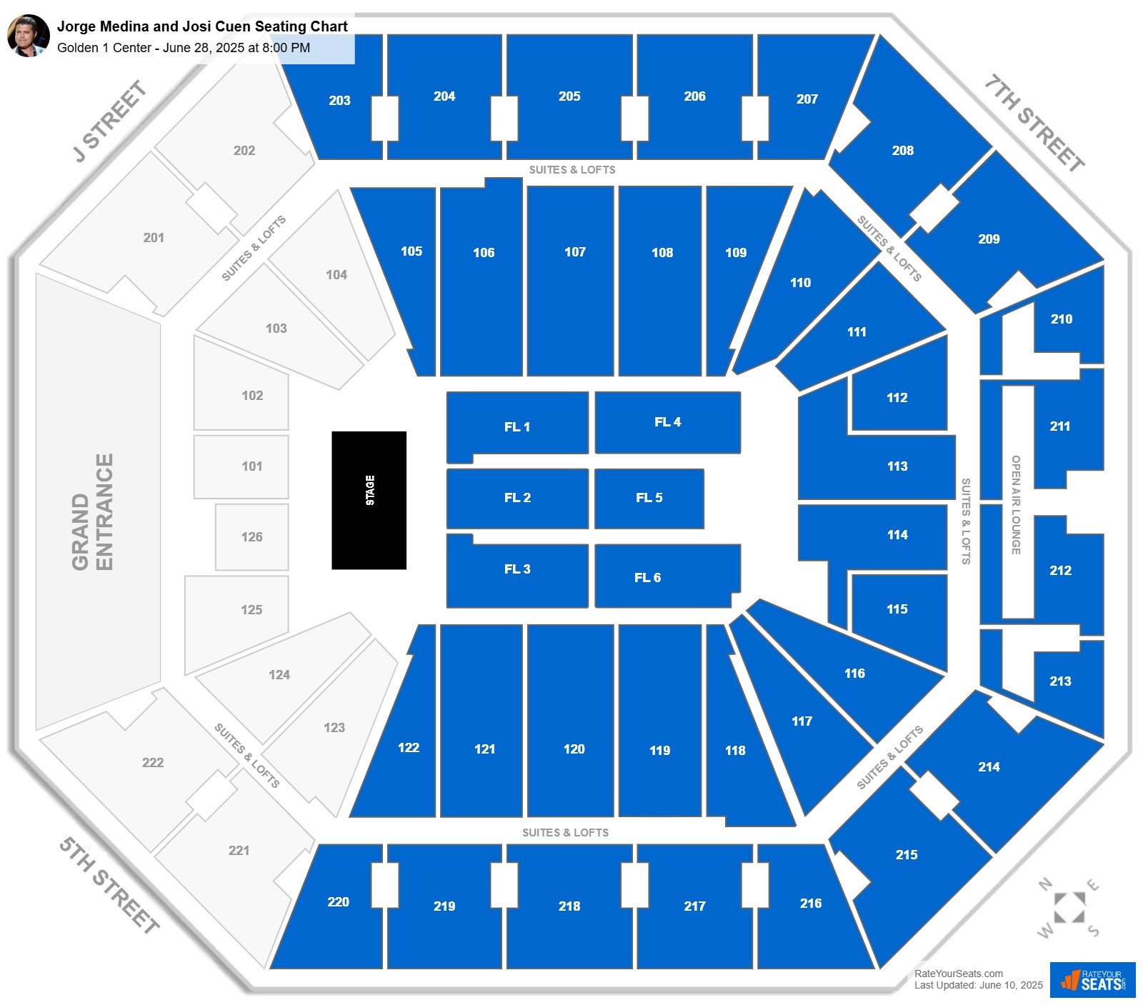 Jorge Medina and Josi Cuen seating chart Golden 1 Center