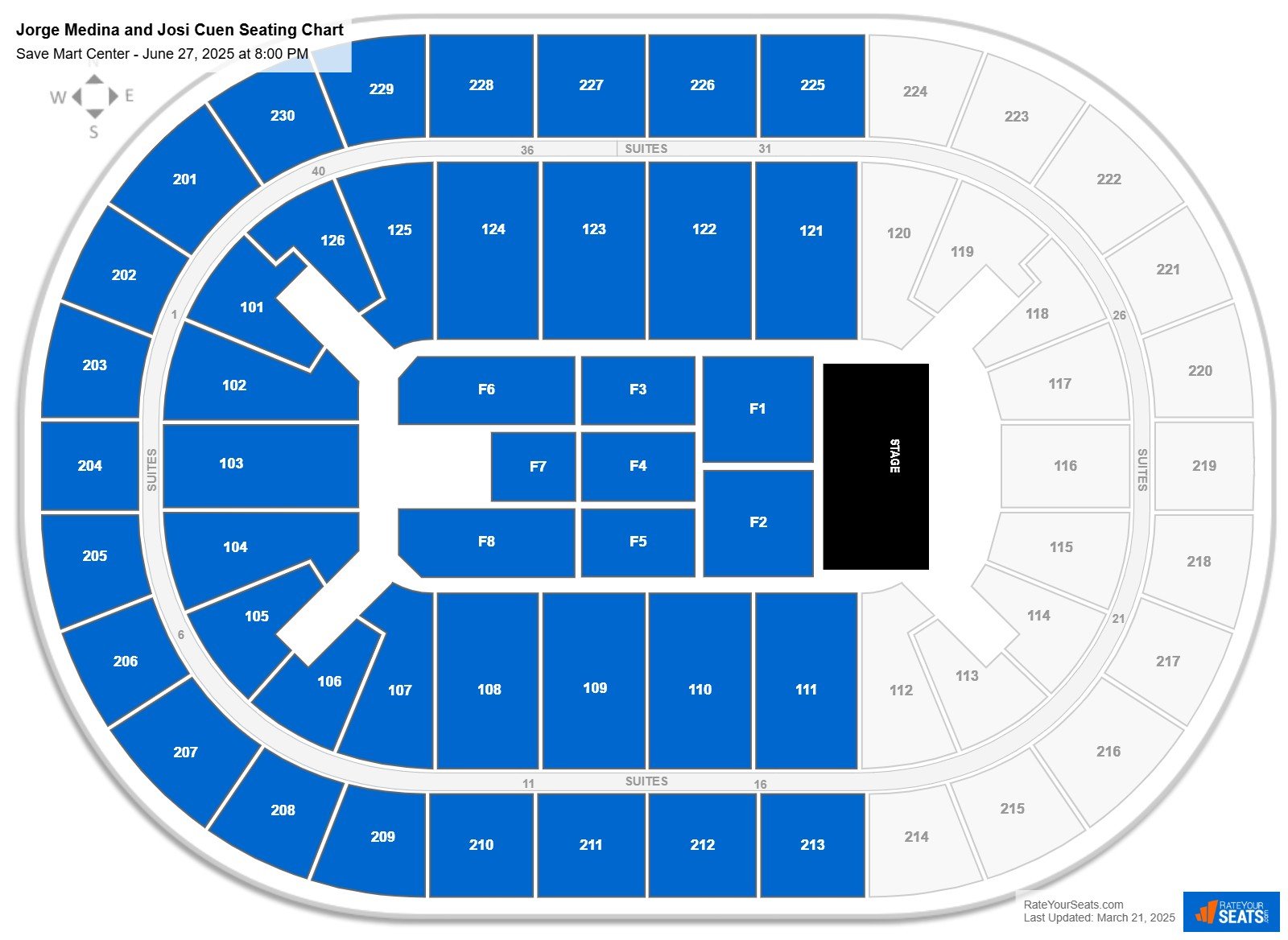 Jorge Medina and Josi Cuen seating chart Save Mart Center