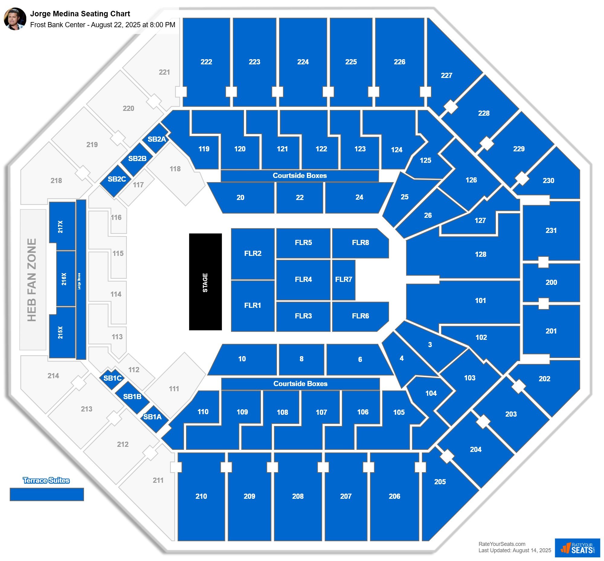 Jorge Medina seating chart Frost Bank Center