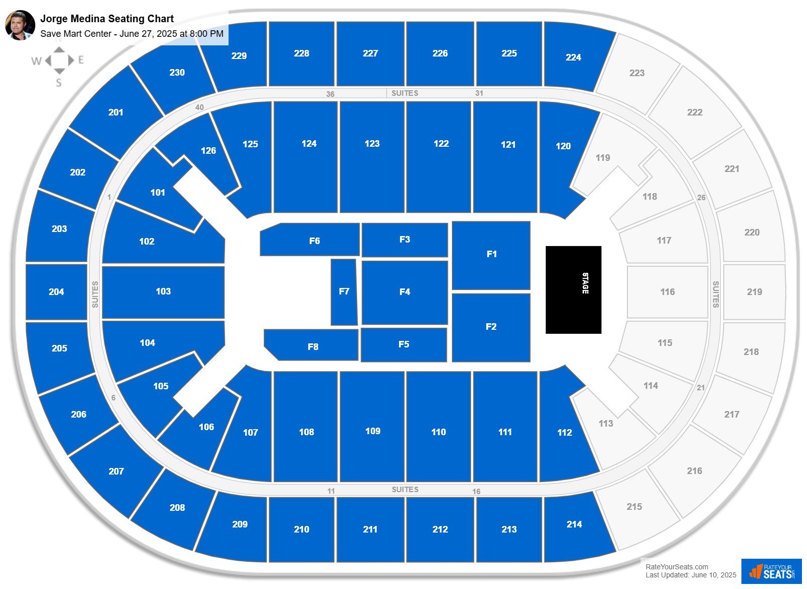 Jorge Medina seating chart Save Mart Center