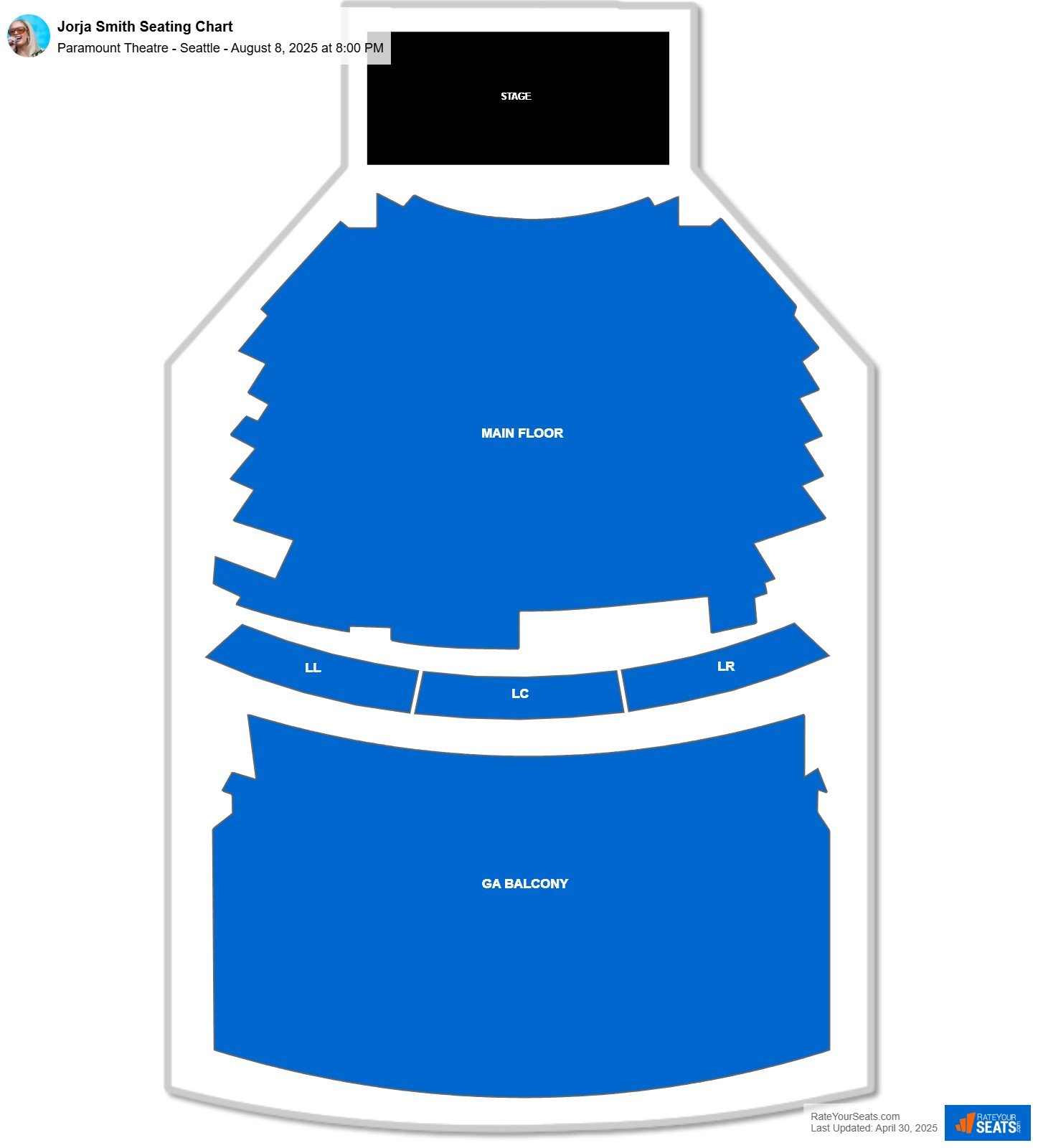 Jorja Smith seating chart Paramount Theatre - Seattle