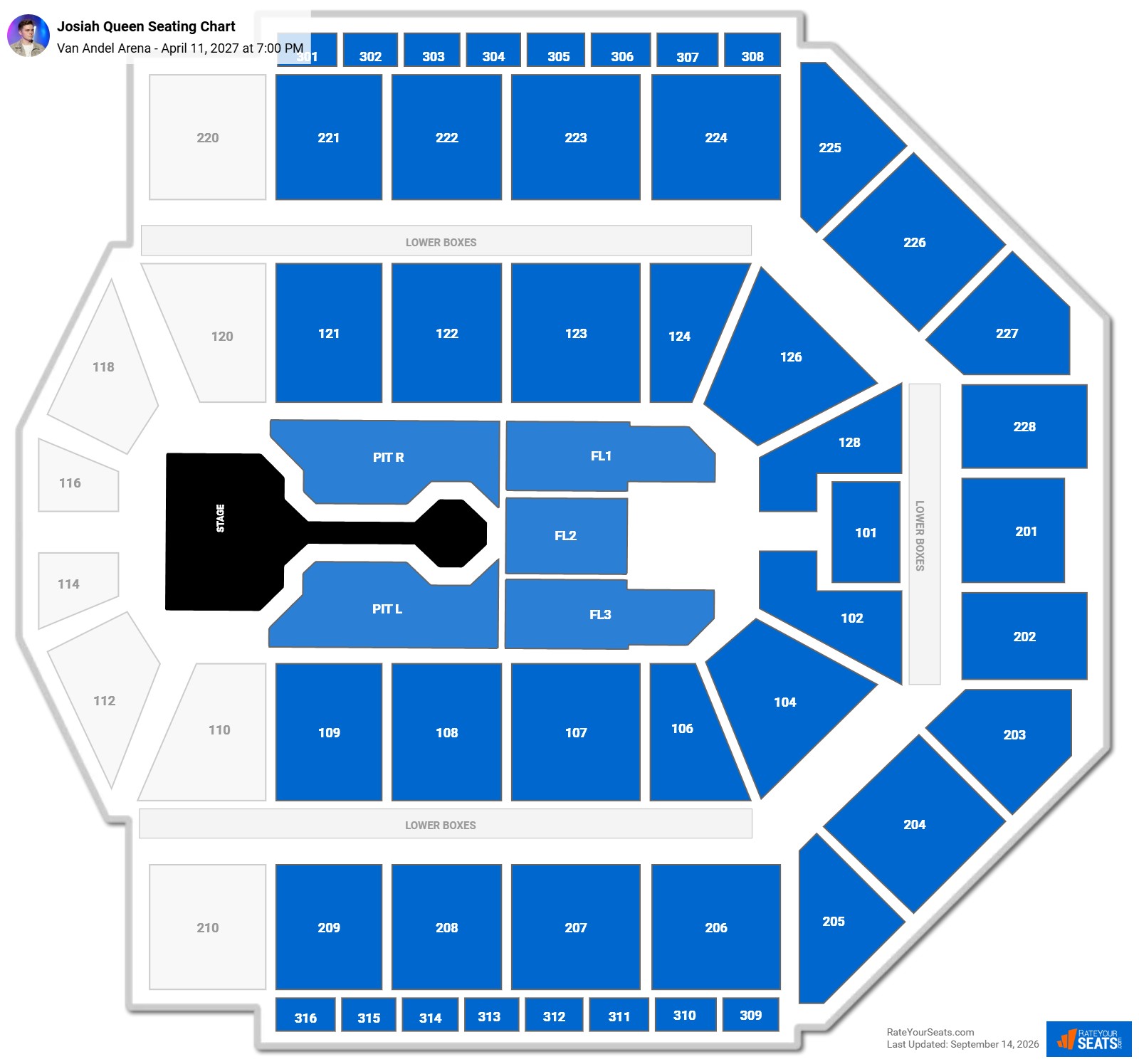 Josiah Queen Seating Chart at Van Andel Arena