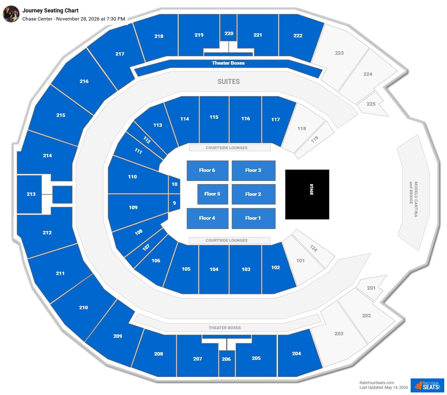 Journey Seating Chart at Chase Center