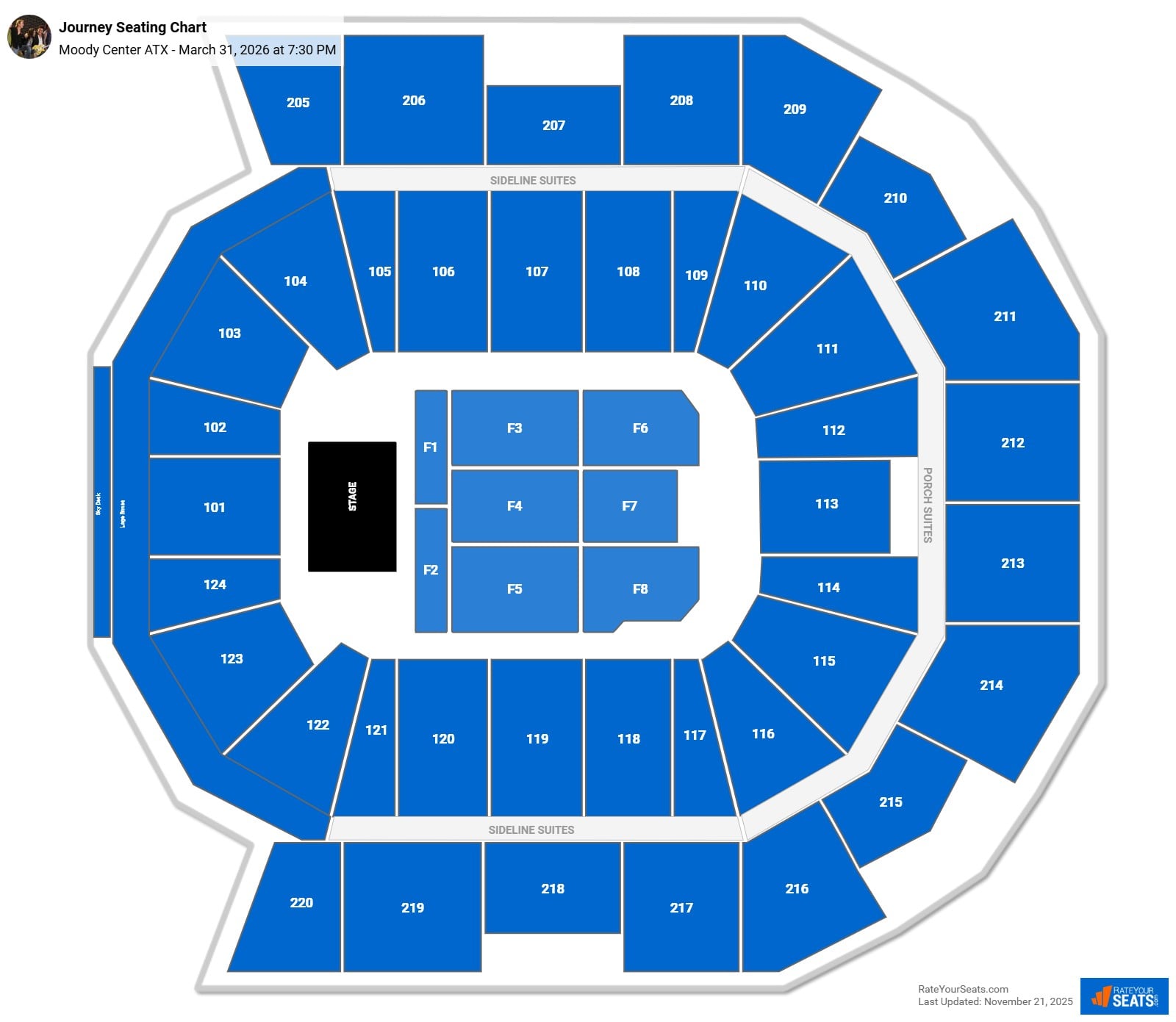 Journey seating chart Moody Center ATX