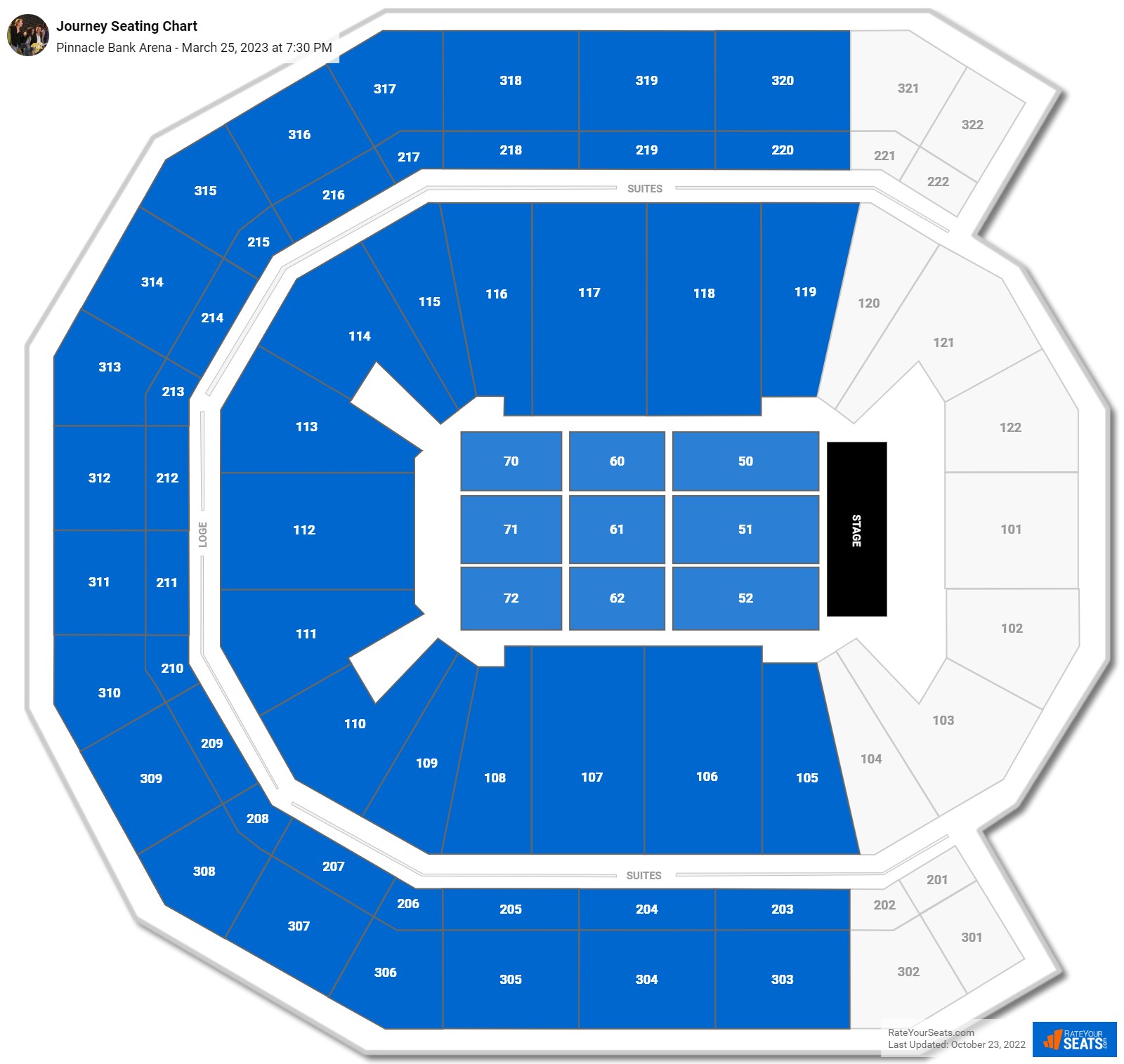 Journey seating chart Pinnacle Bank Arena