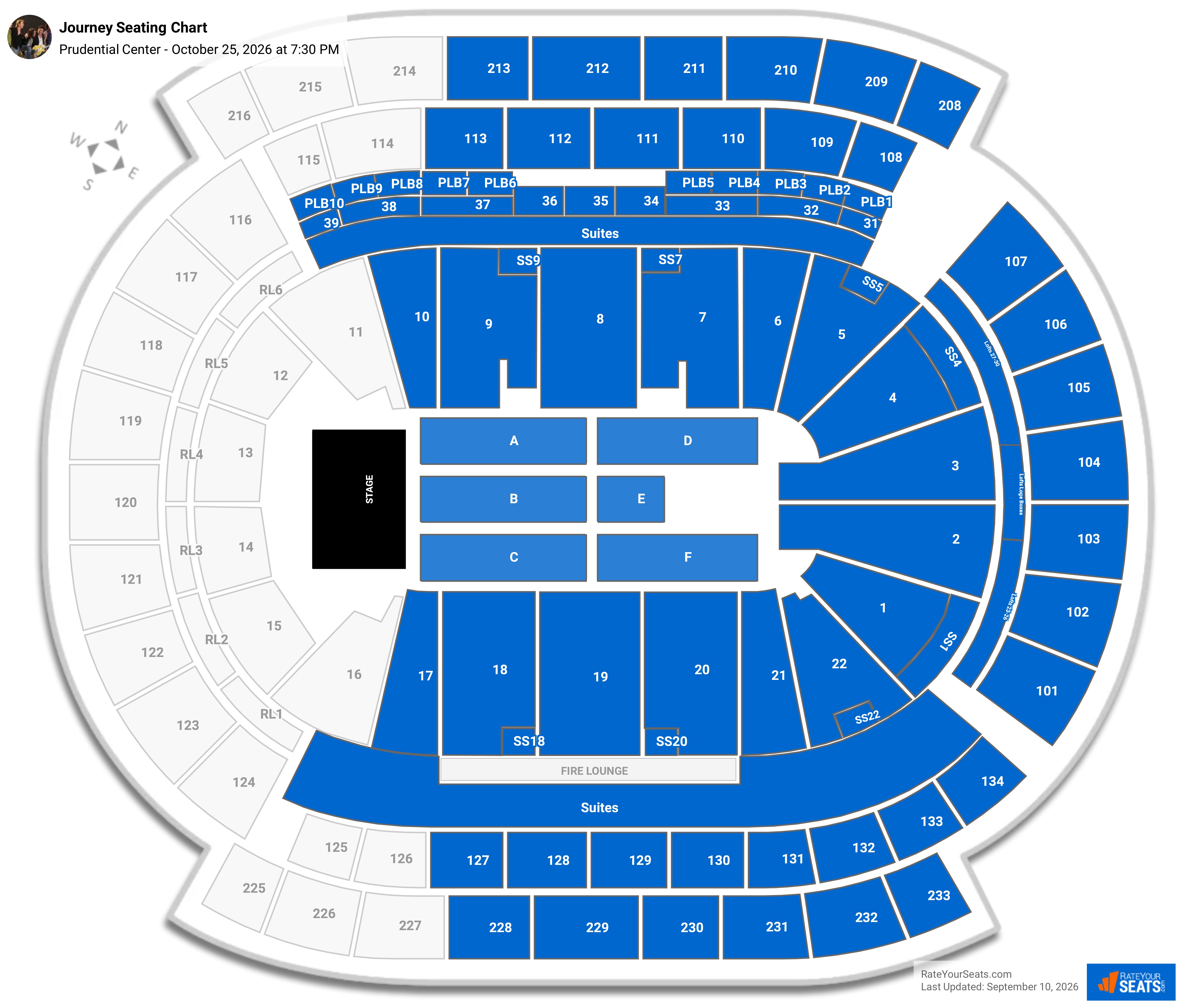 Journey Seating Chart at Prudential Center