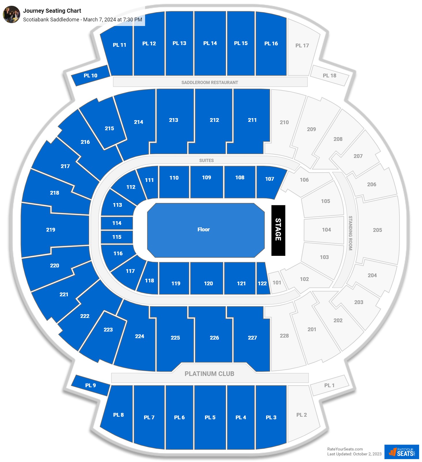Scotiabank Saddledome Concert Seating Chart
