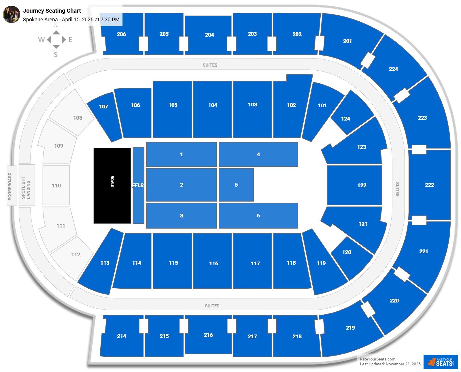 Journey seating chart Spokane Arena