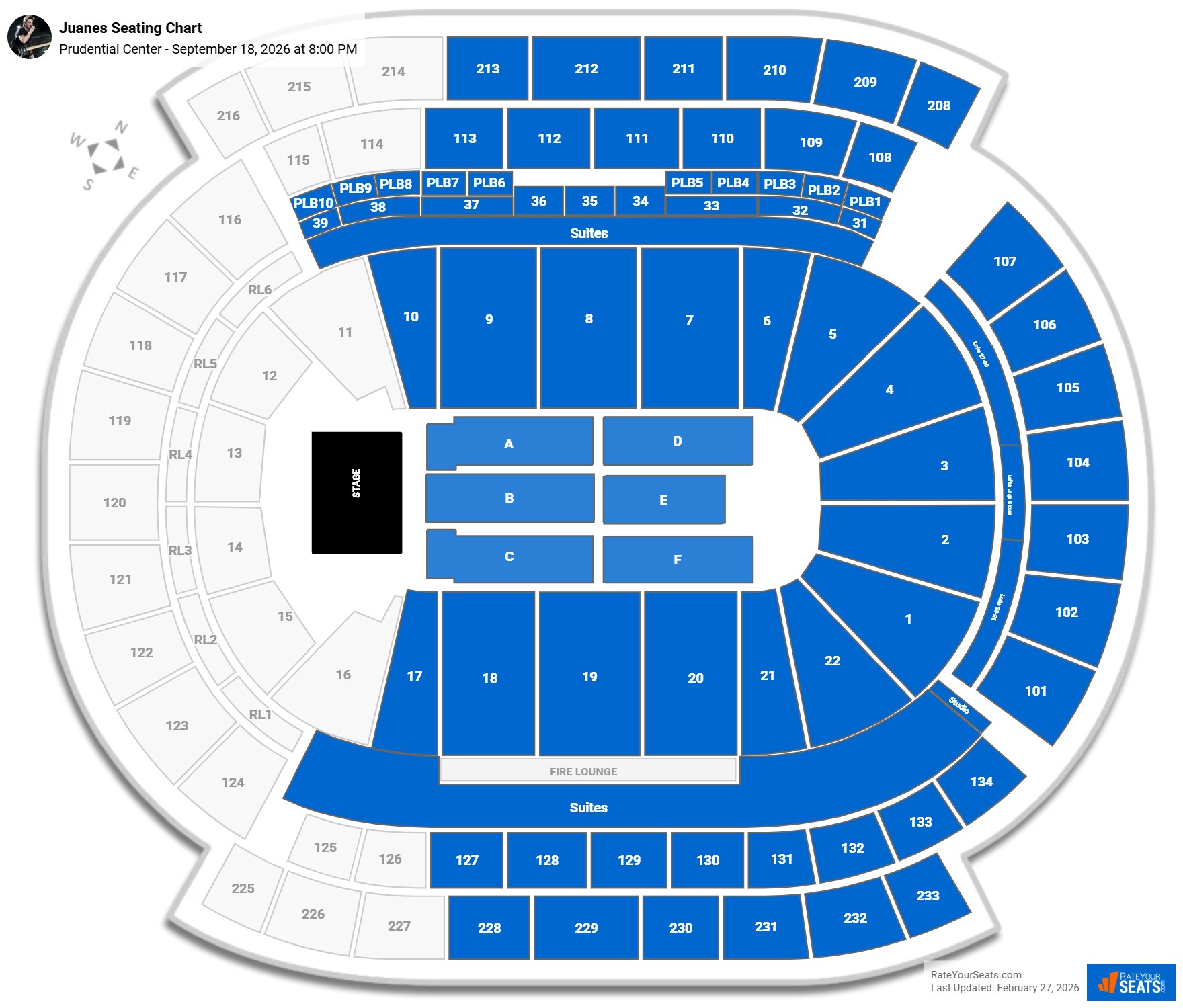 Juanes seating chart Prudential Center